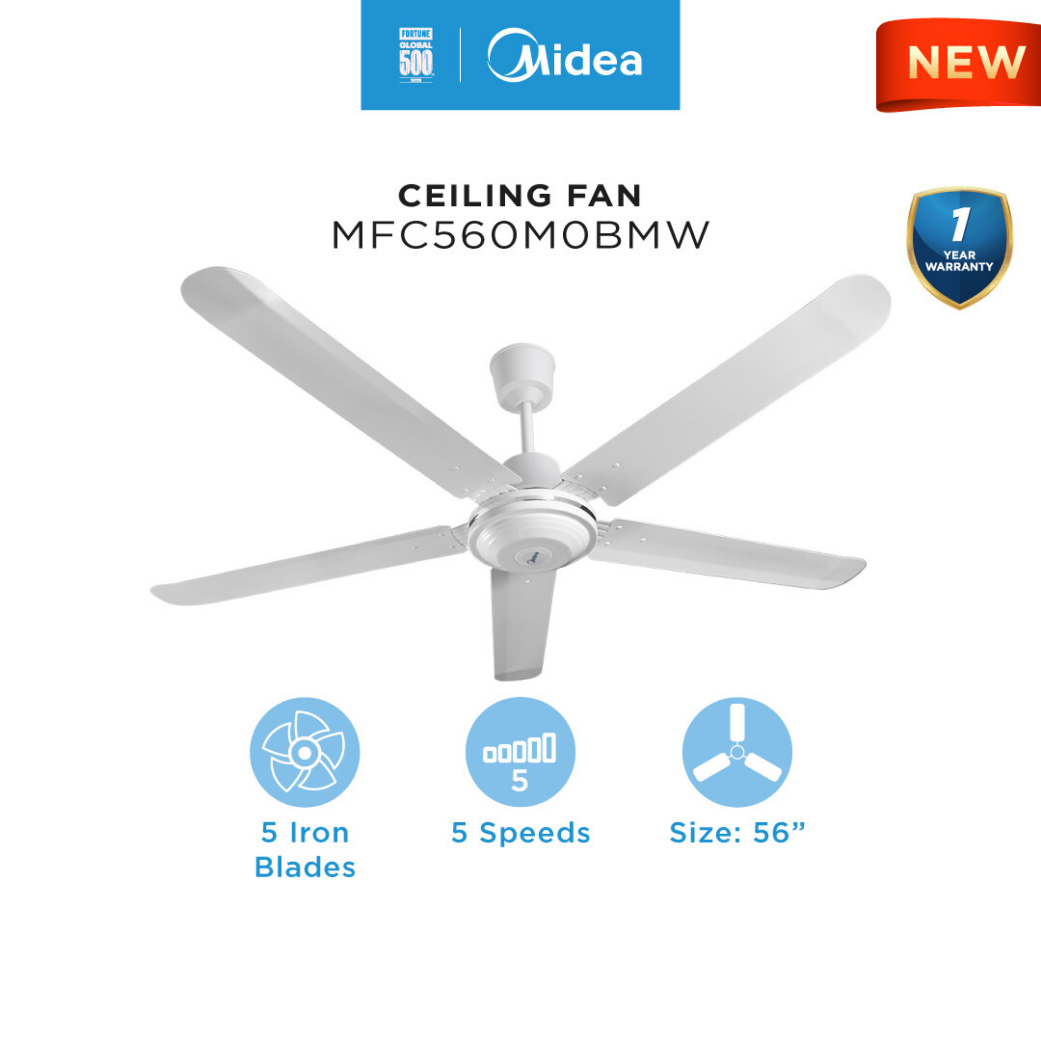 Midea 56" Ceiling Fan MFC560MOBMW