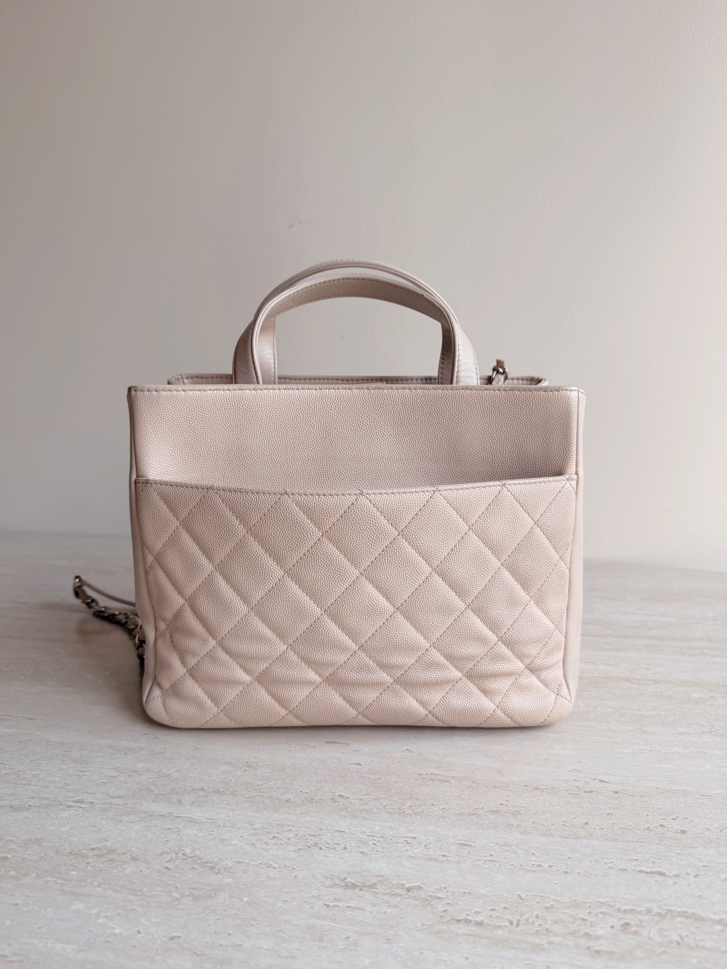 【預訂貨品】Chanel粉色荔枝紋牛皮tote