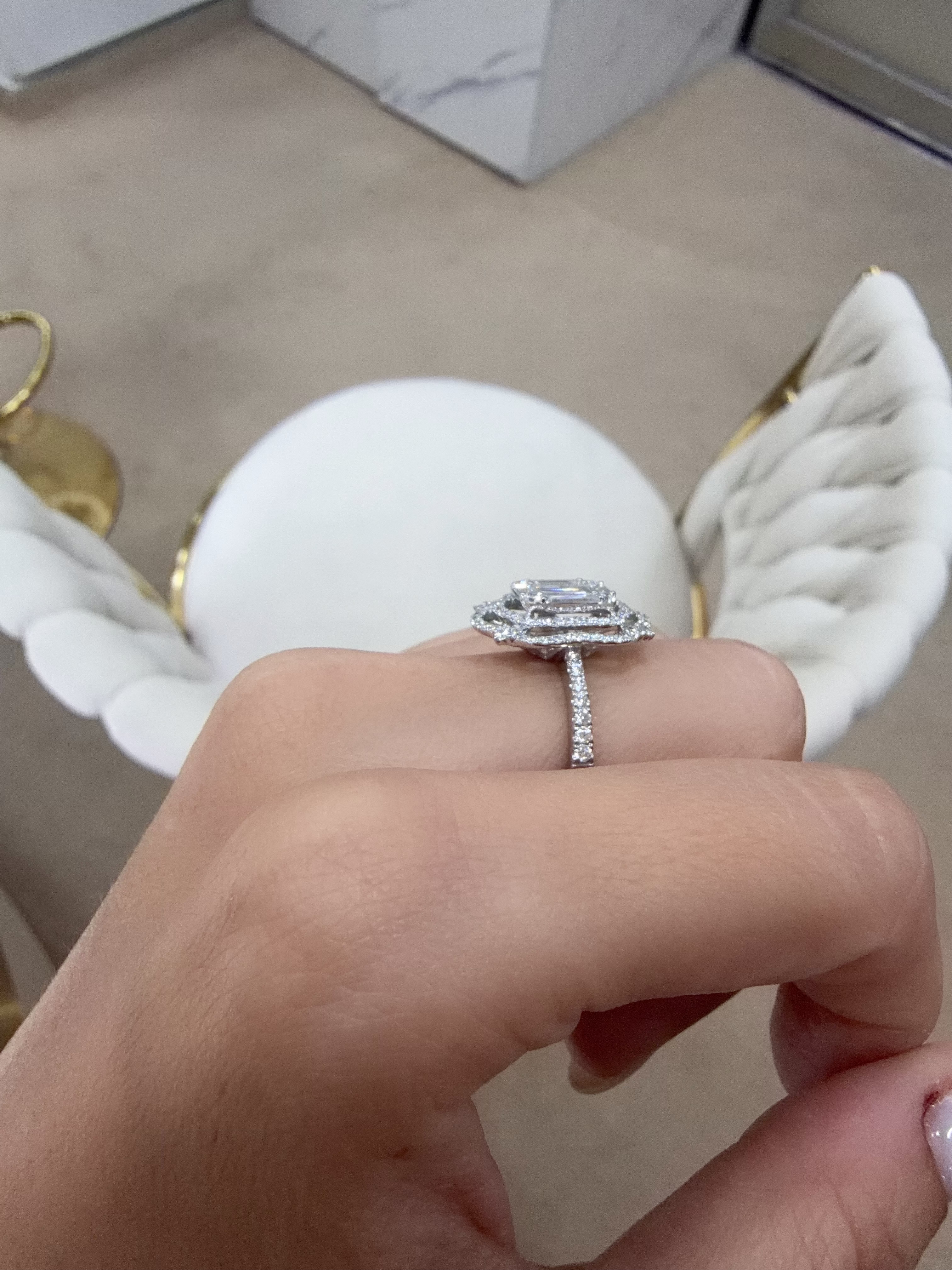 Emerald Cut Natural Diamond Ring