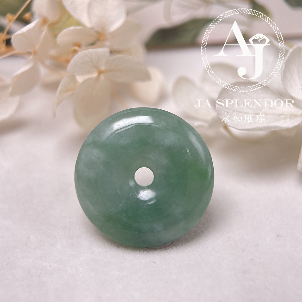 JN-188 天然翡翠A玉 冰潤甜綠平安扣