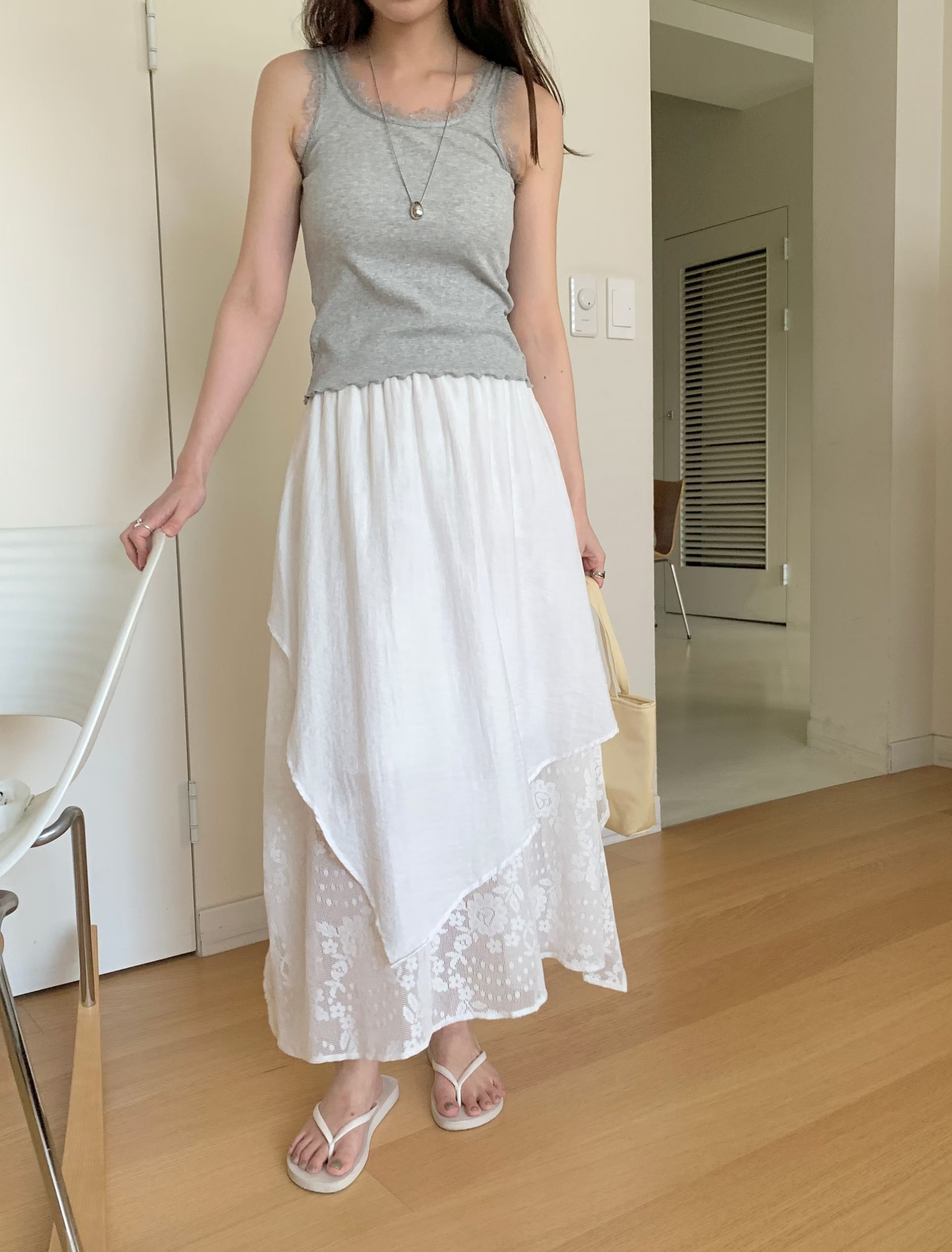 CT30 拼lace 仙氣半截裙