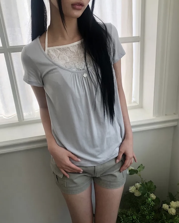 Layer Lace Halter-Neck Top