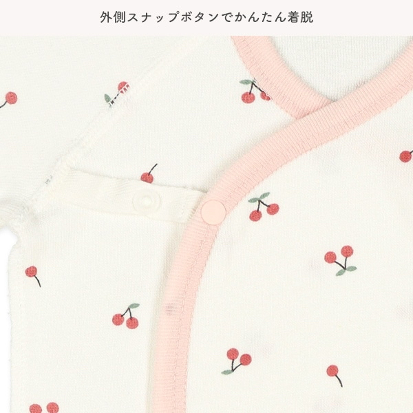 🇯🇵預訂 日本直送🇯🇵新生兒櫻桃印花純棉短上衣打底兩件套（四季款）