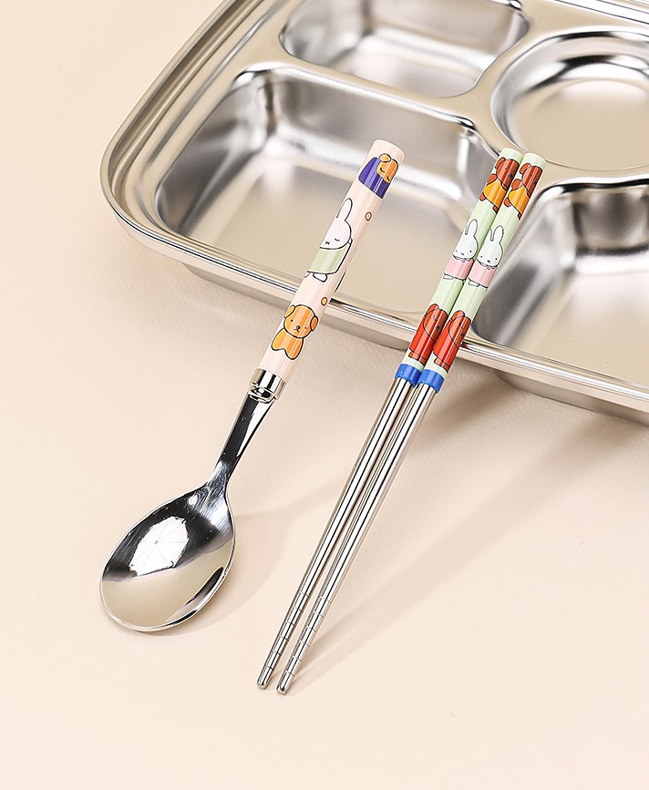  【預訂】韓國直送 Miffy 不鏽鋼餐具 連收納盒 3件套