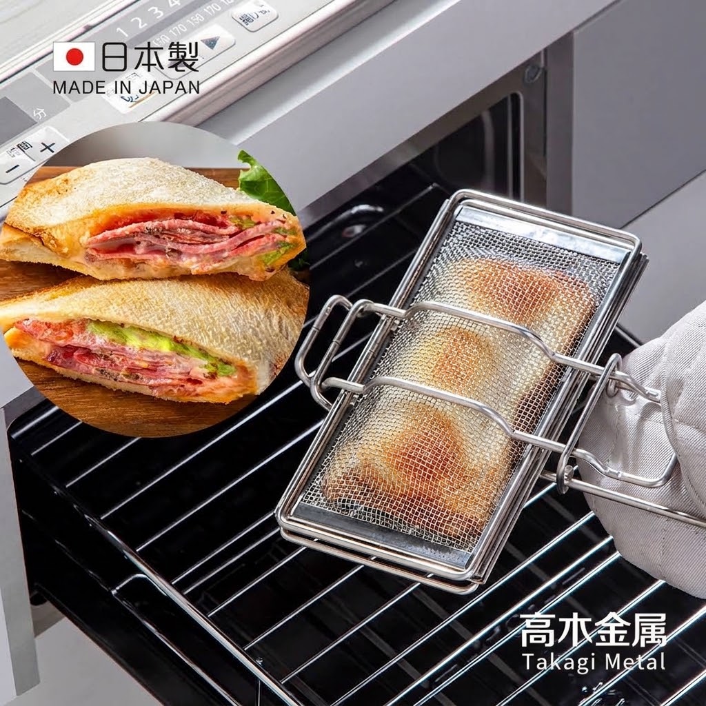 🔥🔥【日本製《高木金屬》不鏽鋼熱壓單片三文治烤網】