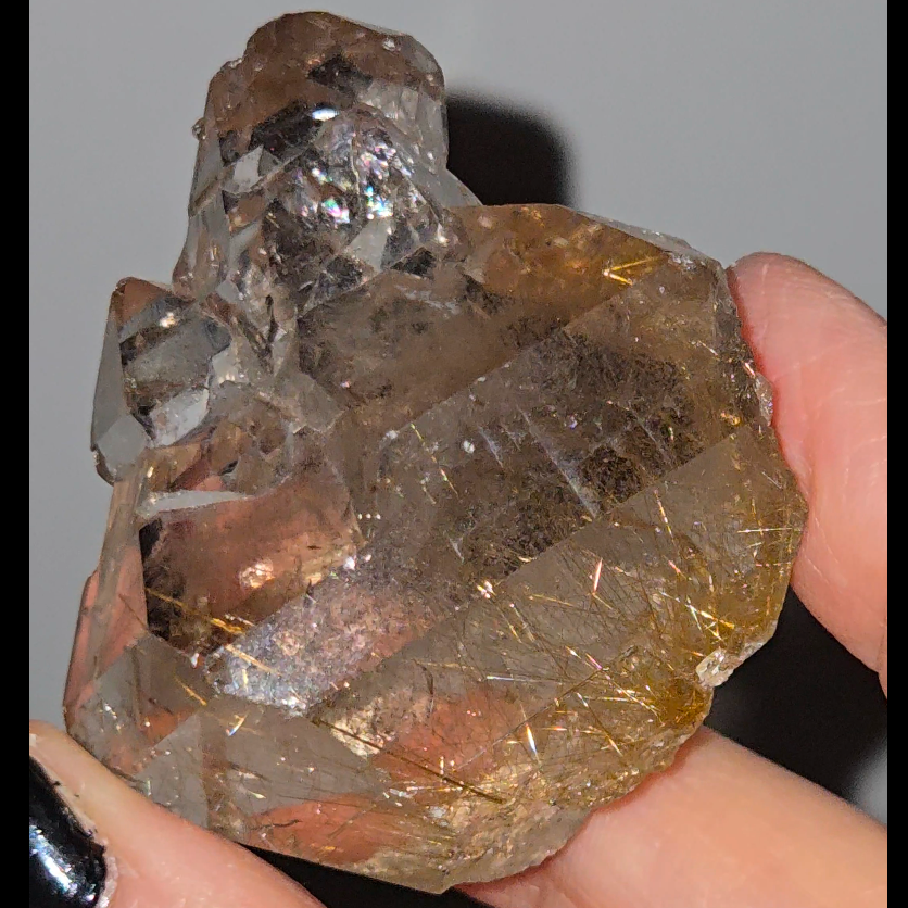 Golden rutilated quartz with elestial formations - RT1439