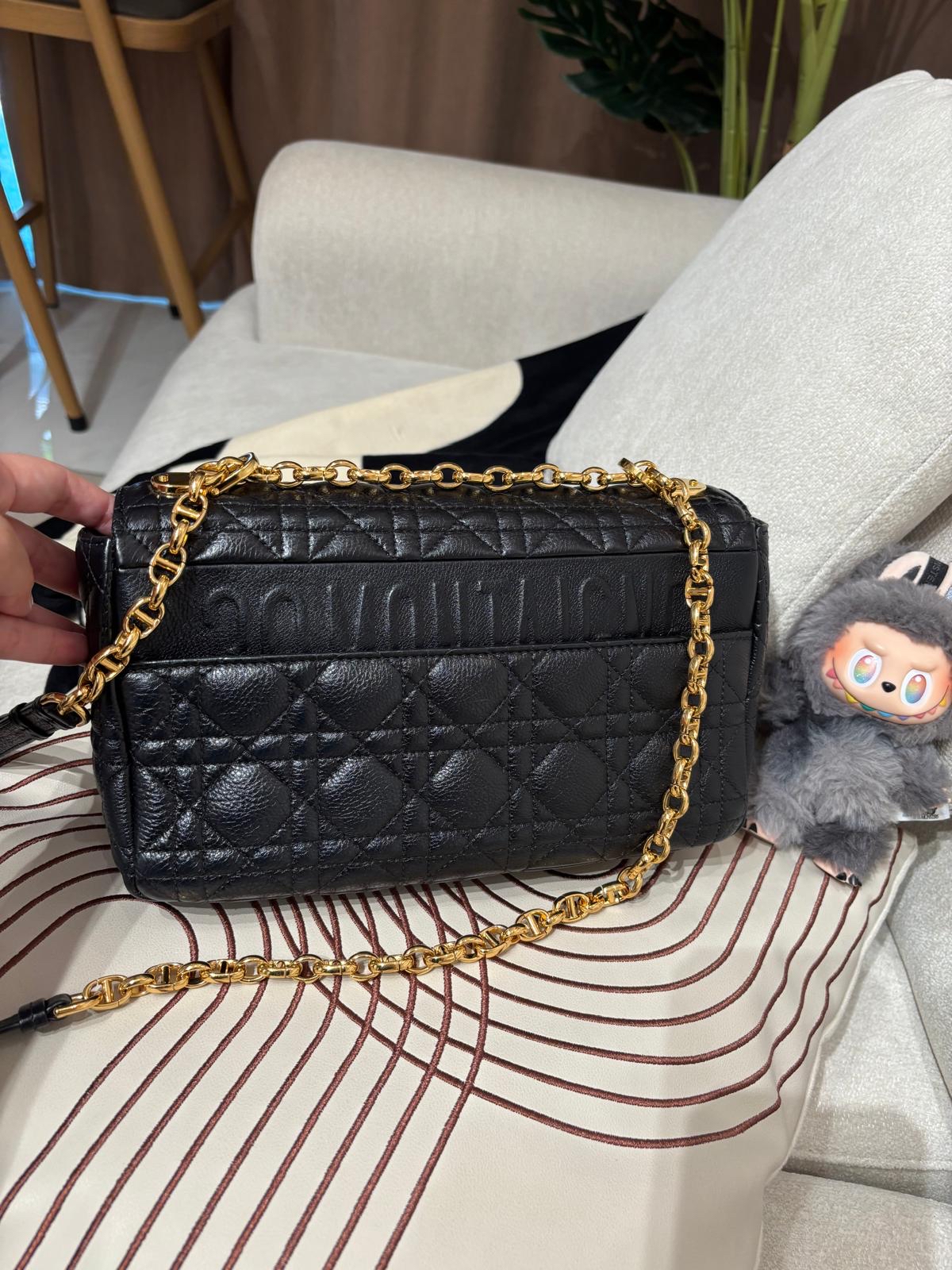Dior Caro Medium Calfskin 100%Authentic, 95%New ✅Dust bag