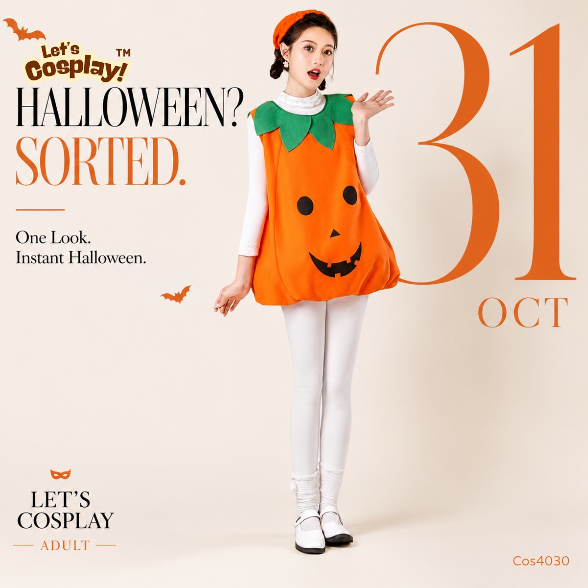 萬聖節HALLOWEEN 成人南瓜2件套Cosplay服裝 Cos4030