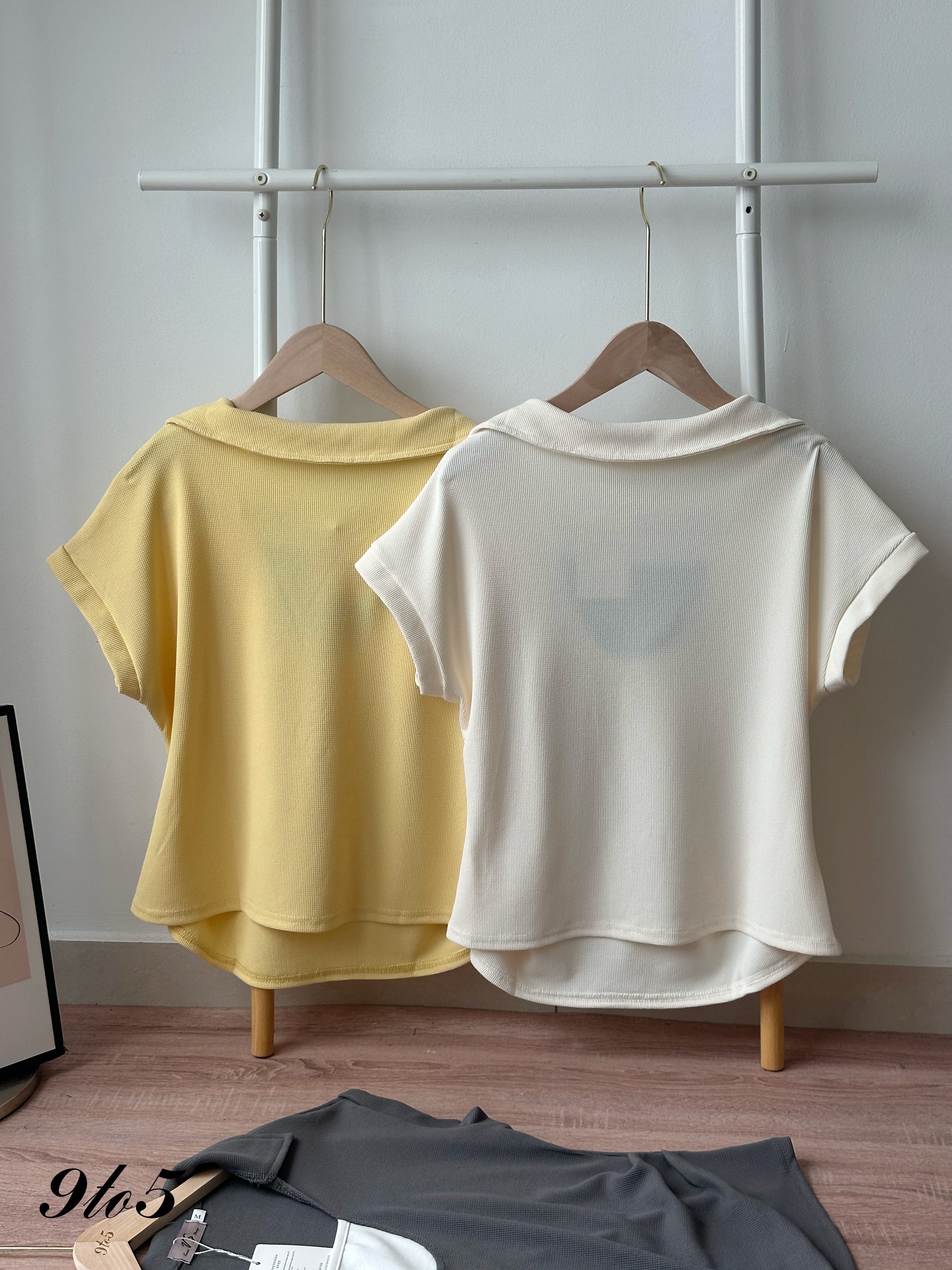 T4416 Fake Two-Pieces Ruched Knit Top - 3 Colors 