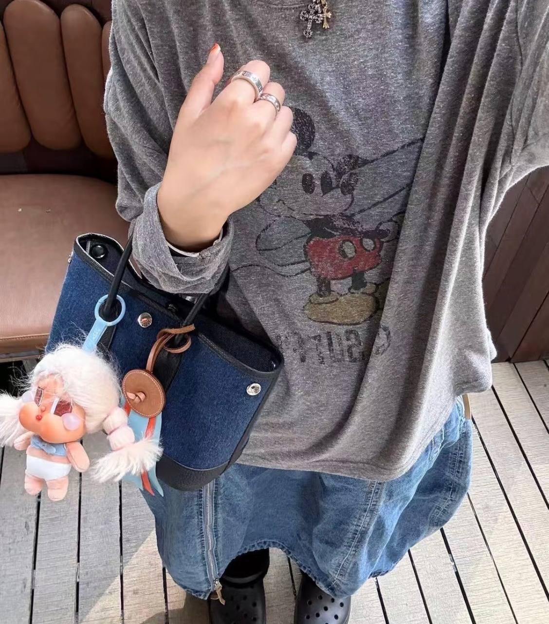 罕有✔️Mini Garden party 黑拼牛仔