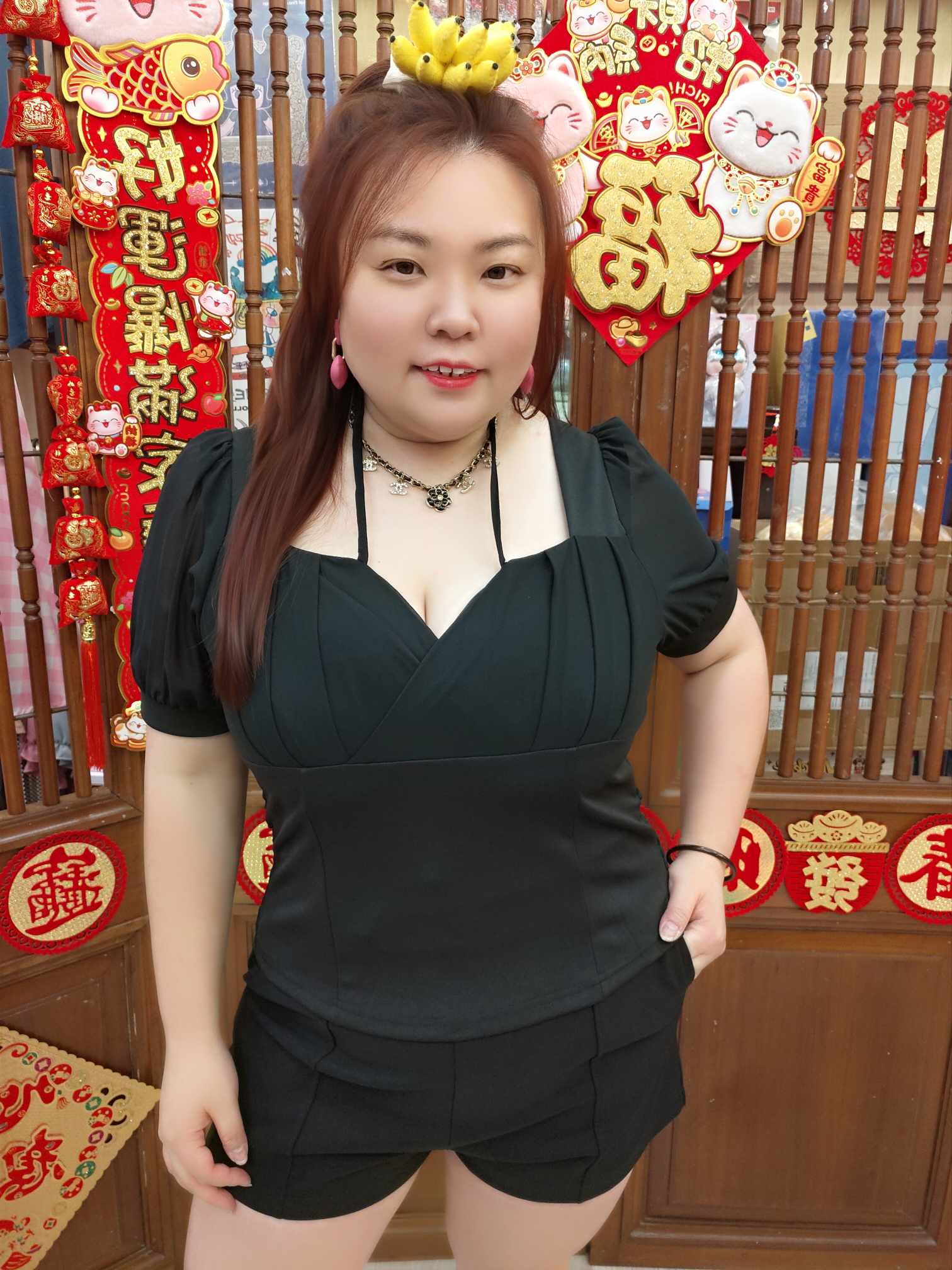 OTE05 TW#5717 胸绑带小白褶设计上衣