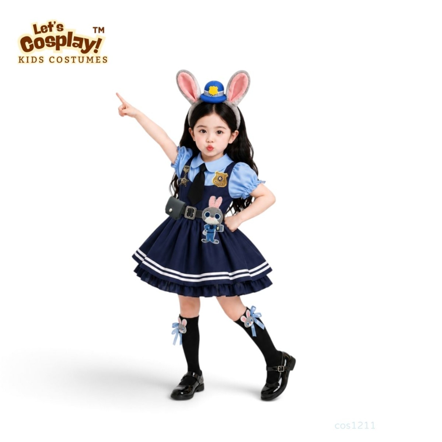 Zootopia Judy 主題兔耳頭箍女童警察服｜優獸大都會朱迪角色扮演 Costume