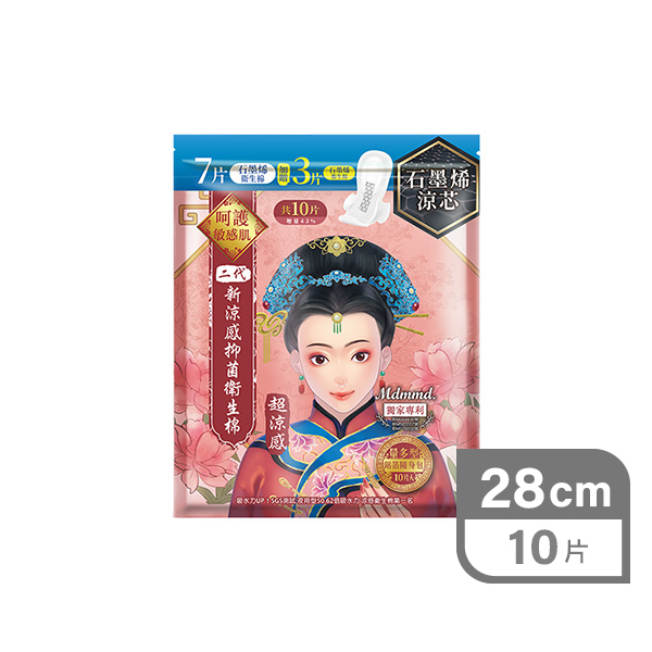 【台灣】Mdmmd 抑菌超涼感衛生巾 28cm（10片）