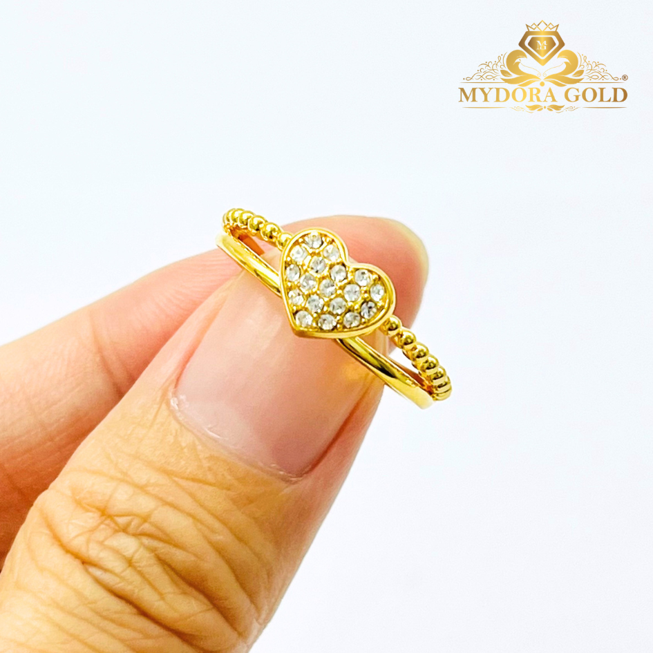MYDORA Cincin CZ Love Minimalist (5G) l EMAS 916/22K