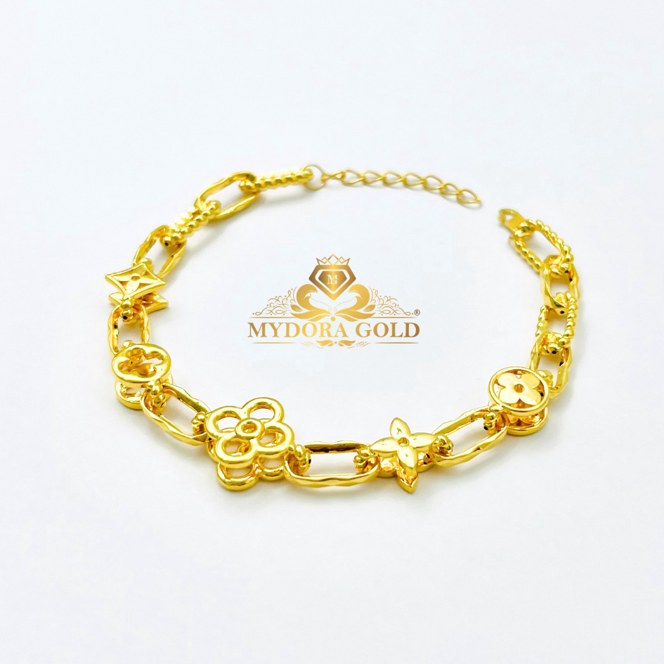 MYDORA Rantai Tangan Fesyen Paper Clip + LVie in Style l EMAS 916/22K