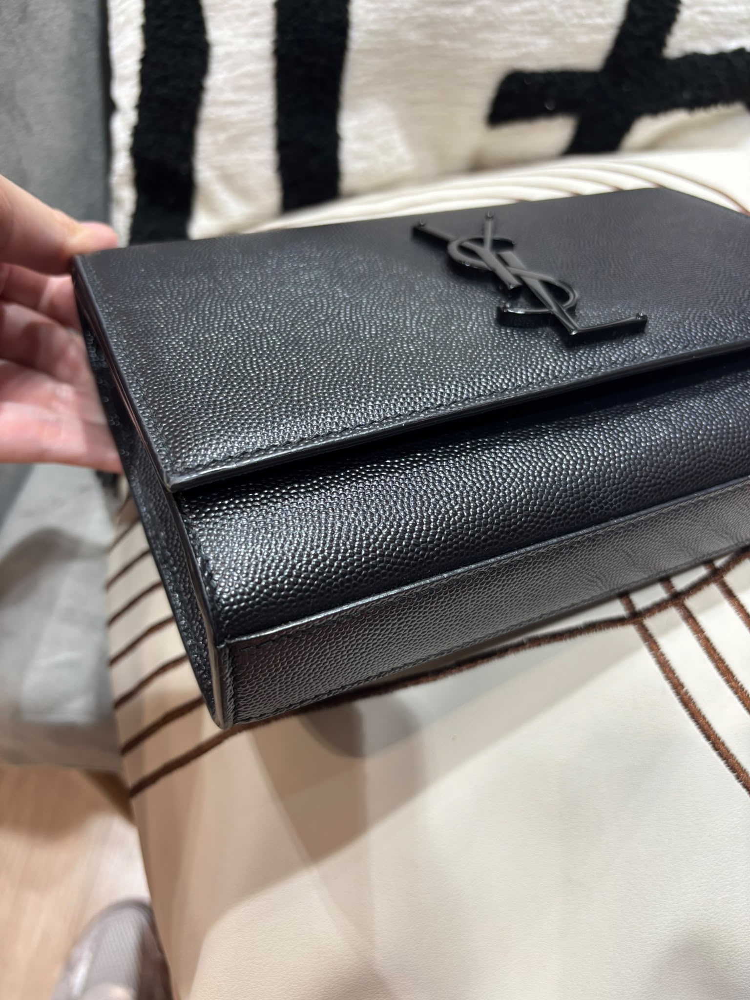 YSL Kate small  Black Caviar flap so black 20cm YSL FLAP 100%Authentic, 99%new  ✅Certificate ✅dust bag 