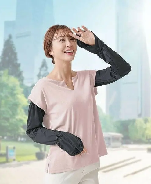 現貨🌸日本直送 |日本抗UV |接觸冷感 |防曬袖/蓬鬆臂套（黑色）