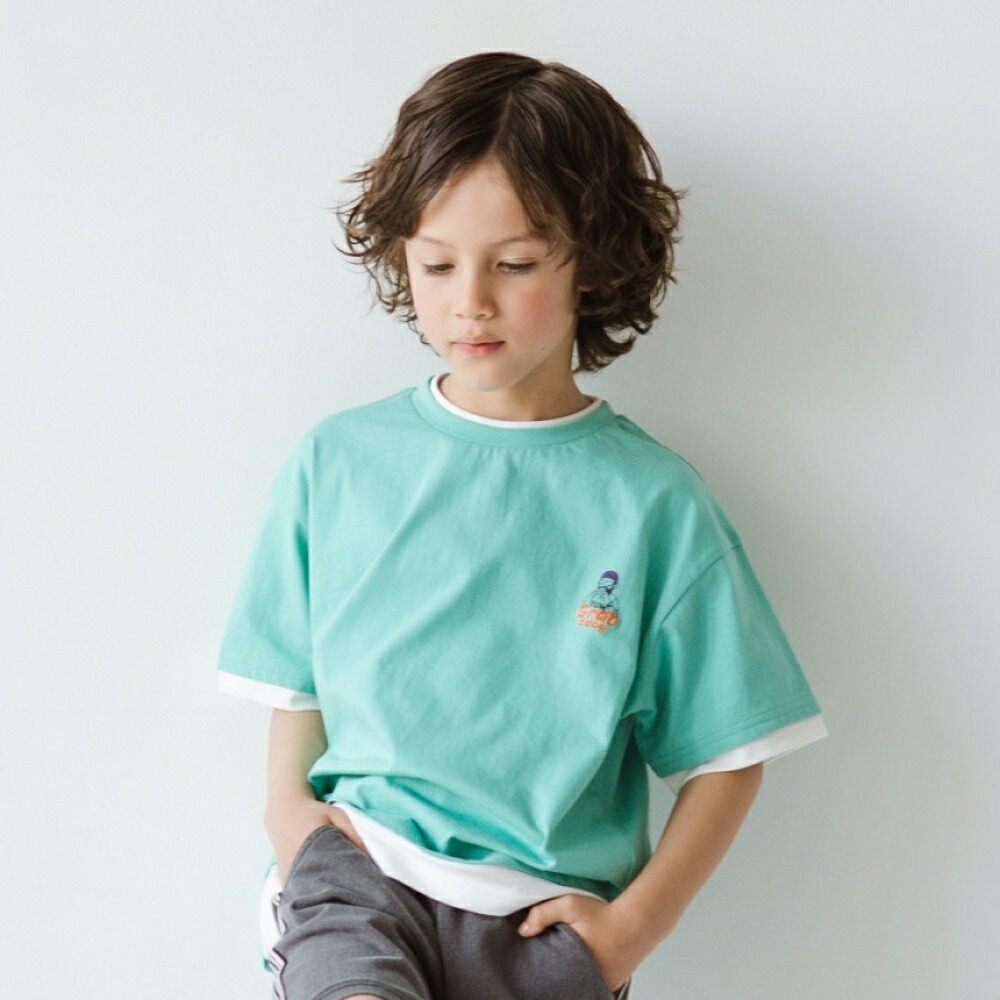 🆕【⭐訂購⭐】🌀 🇯🇵 日本直送🇯🇵 假2件層疊 刺繡 短袖TEE［2款選］🌀[ELCA-0235][260526]