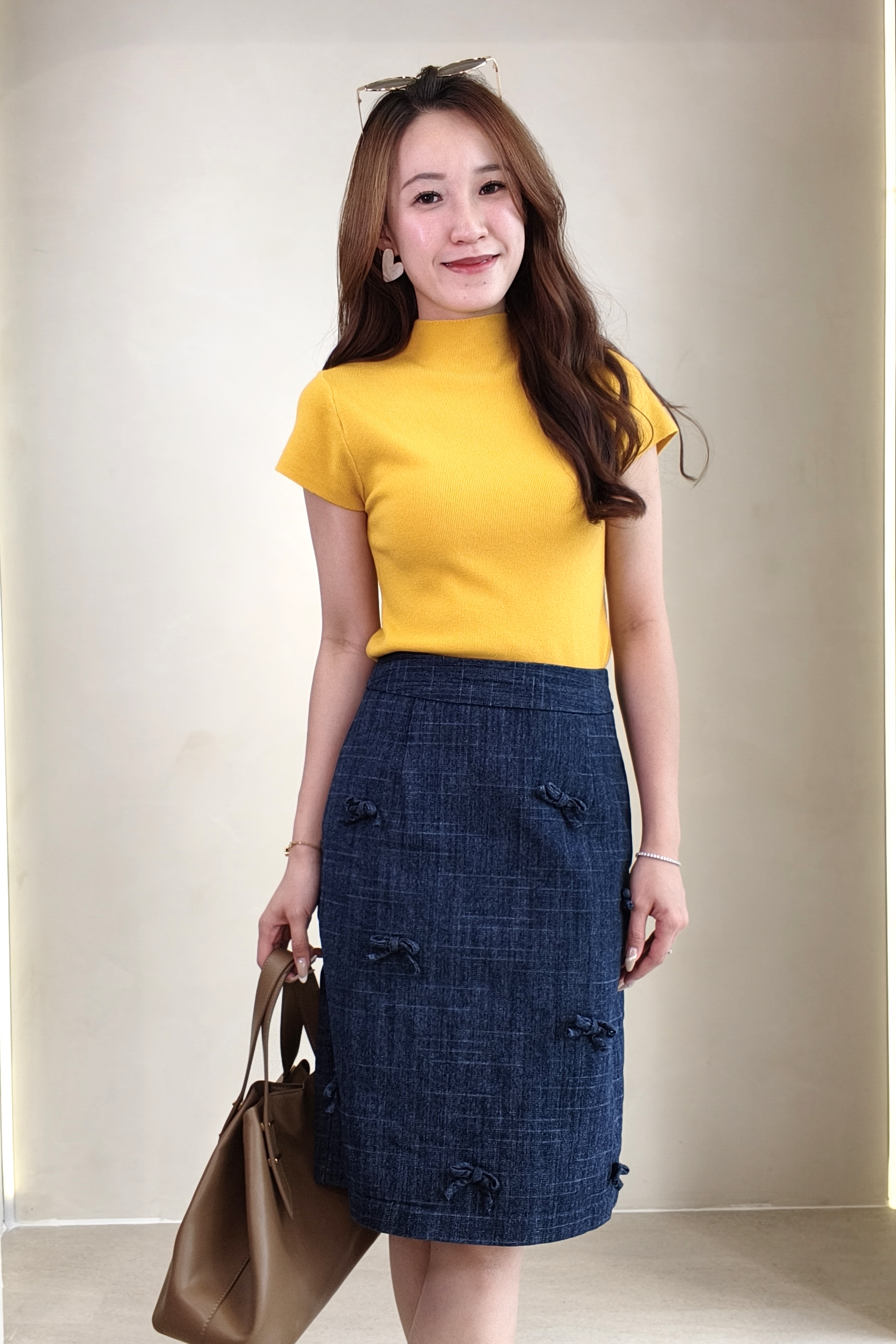 307321 Golden Aura Mock Neck Knit Top