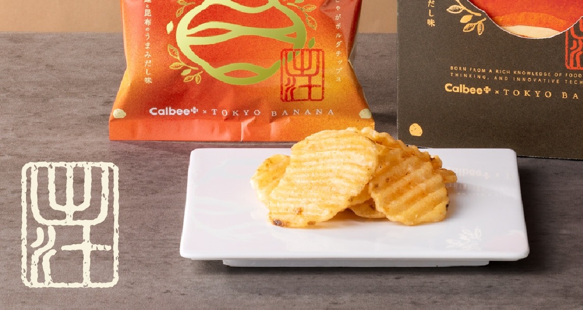 [訂購] [日本製] Calbee+ × 東京ばな奈 厚切薯片 ｜ 鰹魚同昆布鮮味 ｜ 4袋入 ｜ 賞味期限：20-30日 {TF2605039}
