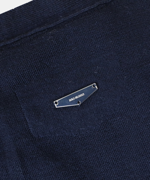 Fine Merino Wool V-Neck Cardigan - Navy