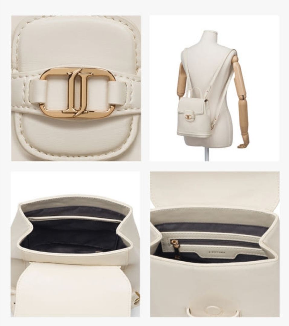 J.estina 白色皮革背包