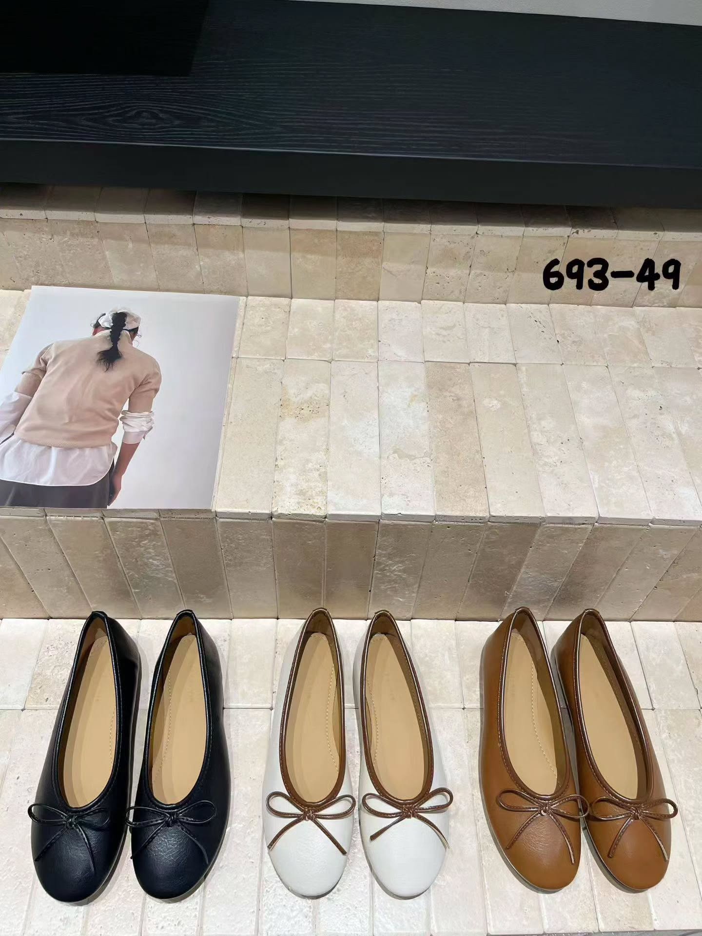 693-49 复古蝴蝶结平底鞋 🇨🇳