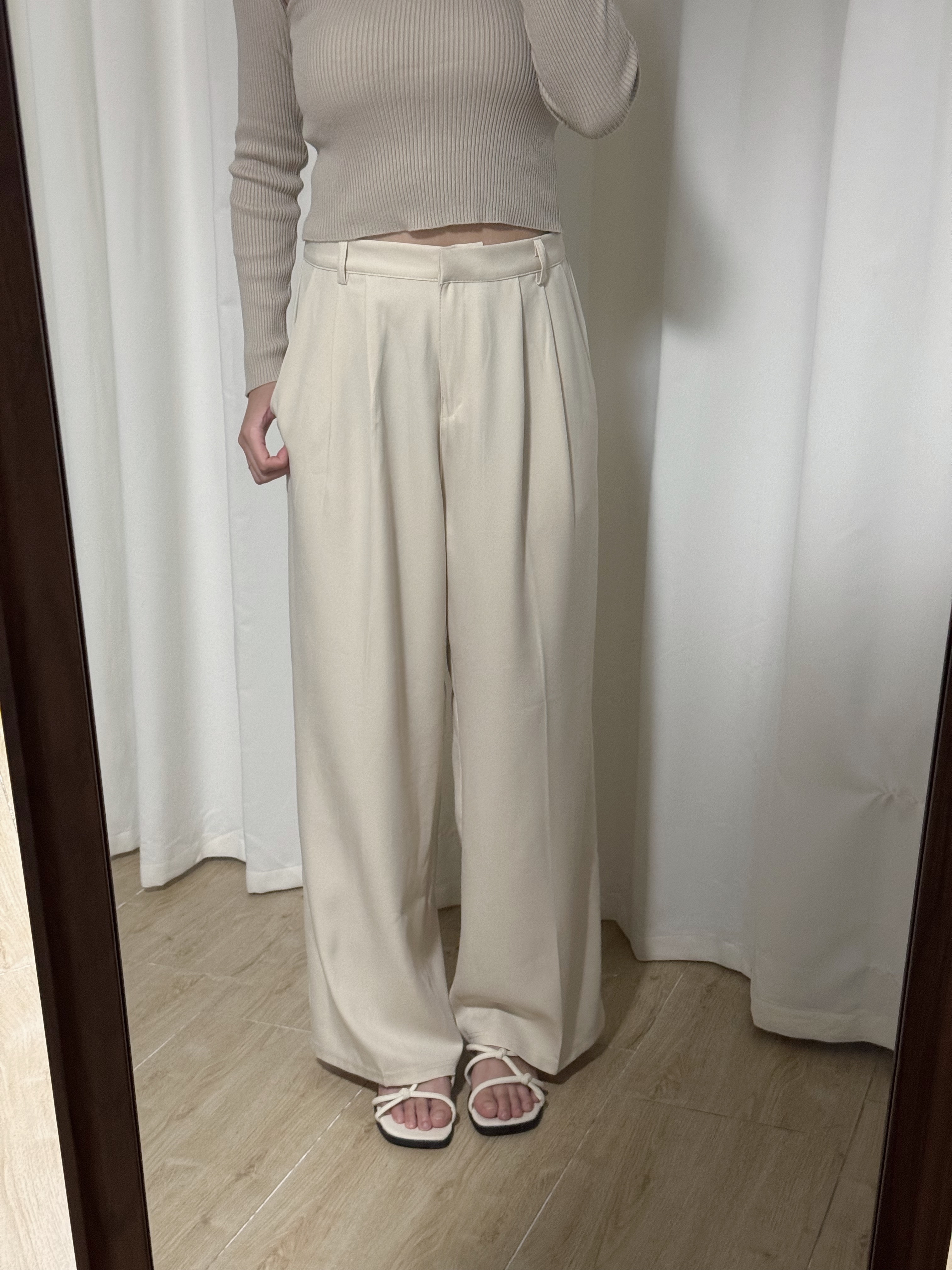 [2 VER.][四季可穿!]滑滑垂感西裝長褲(四色入/五個尺碼/兩個長度)