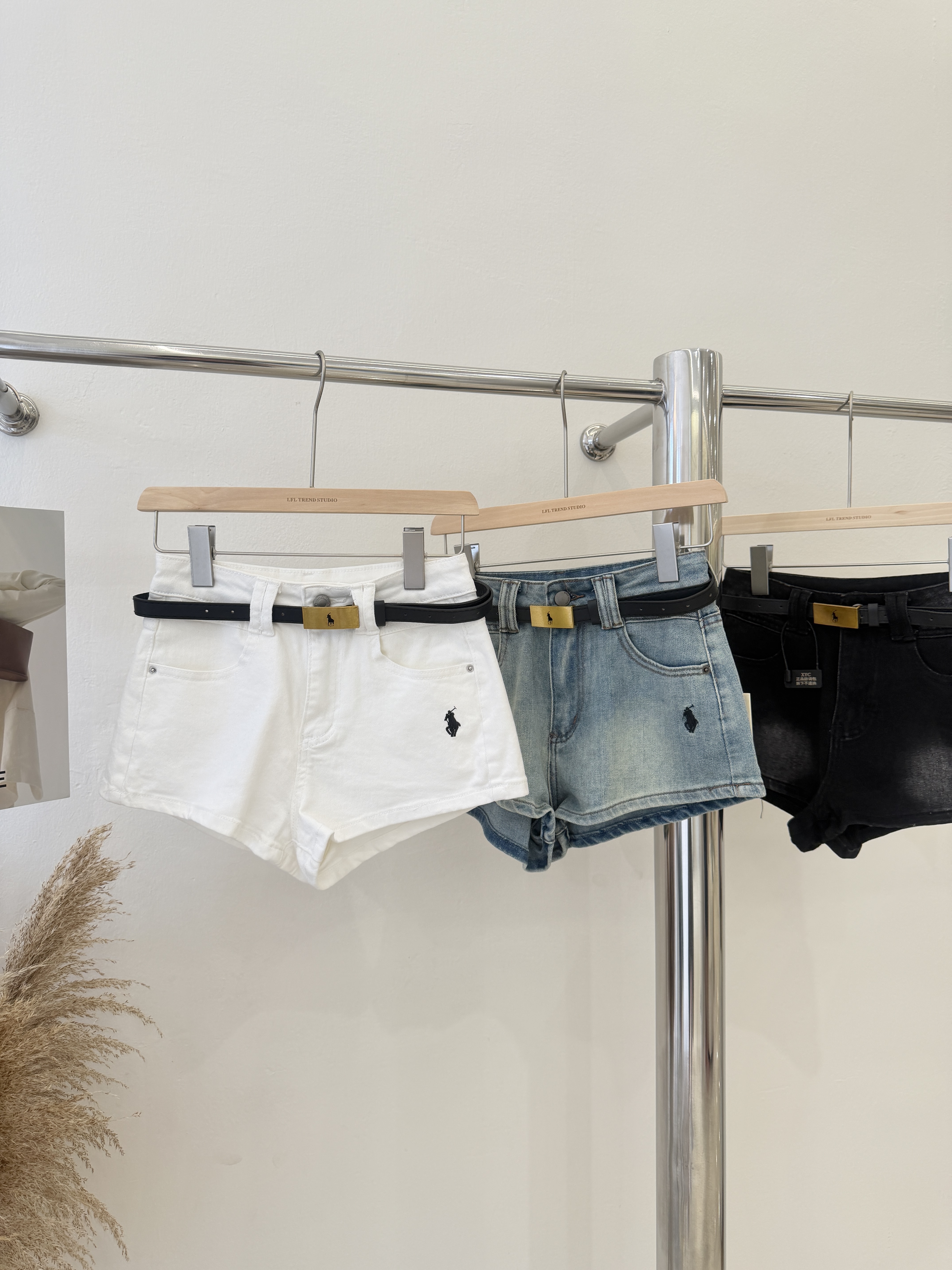 6191 爆款Polo刺绣牛仔短裤