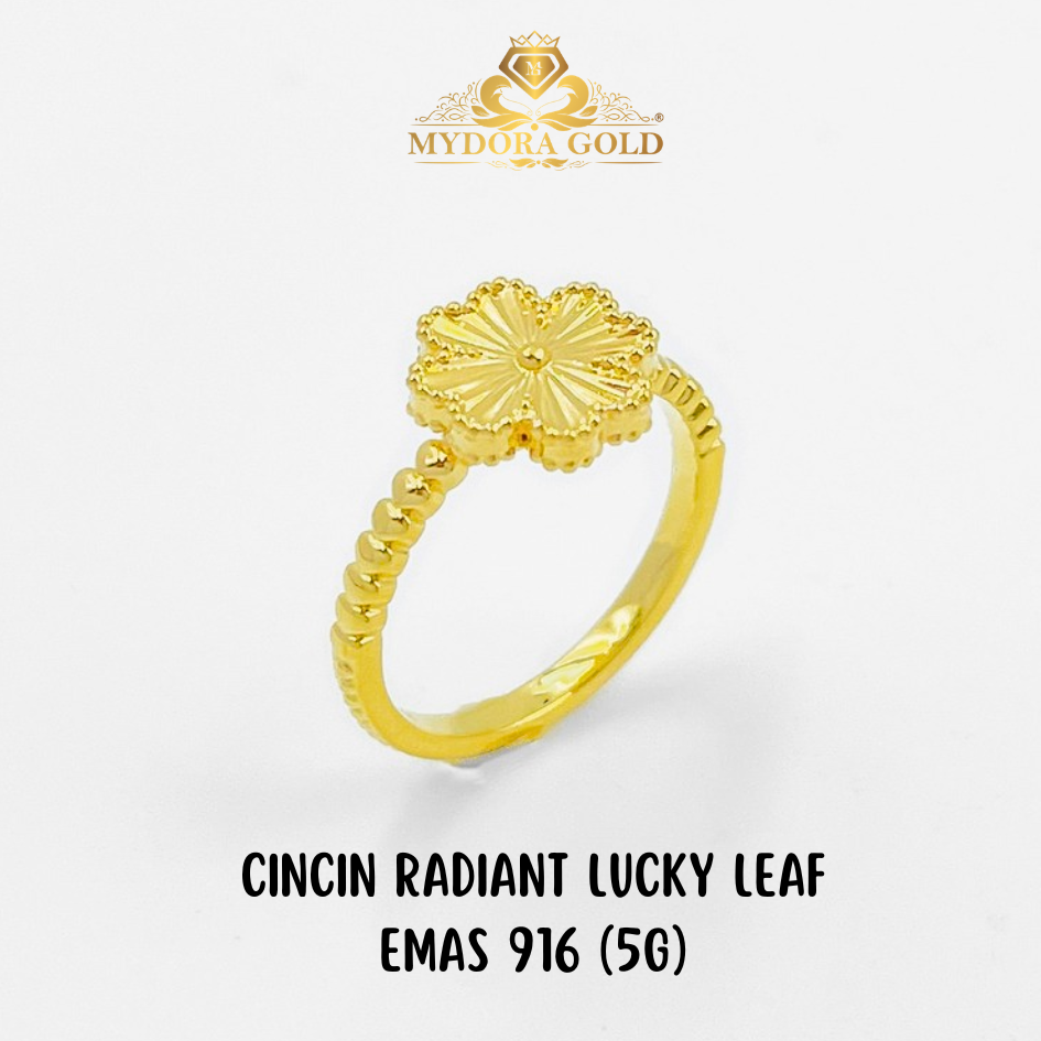 MYDORA Cincin Radiant Lucky Leaf (5G) l EMAS 916/22K