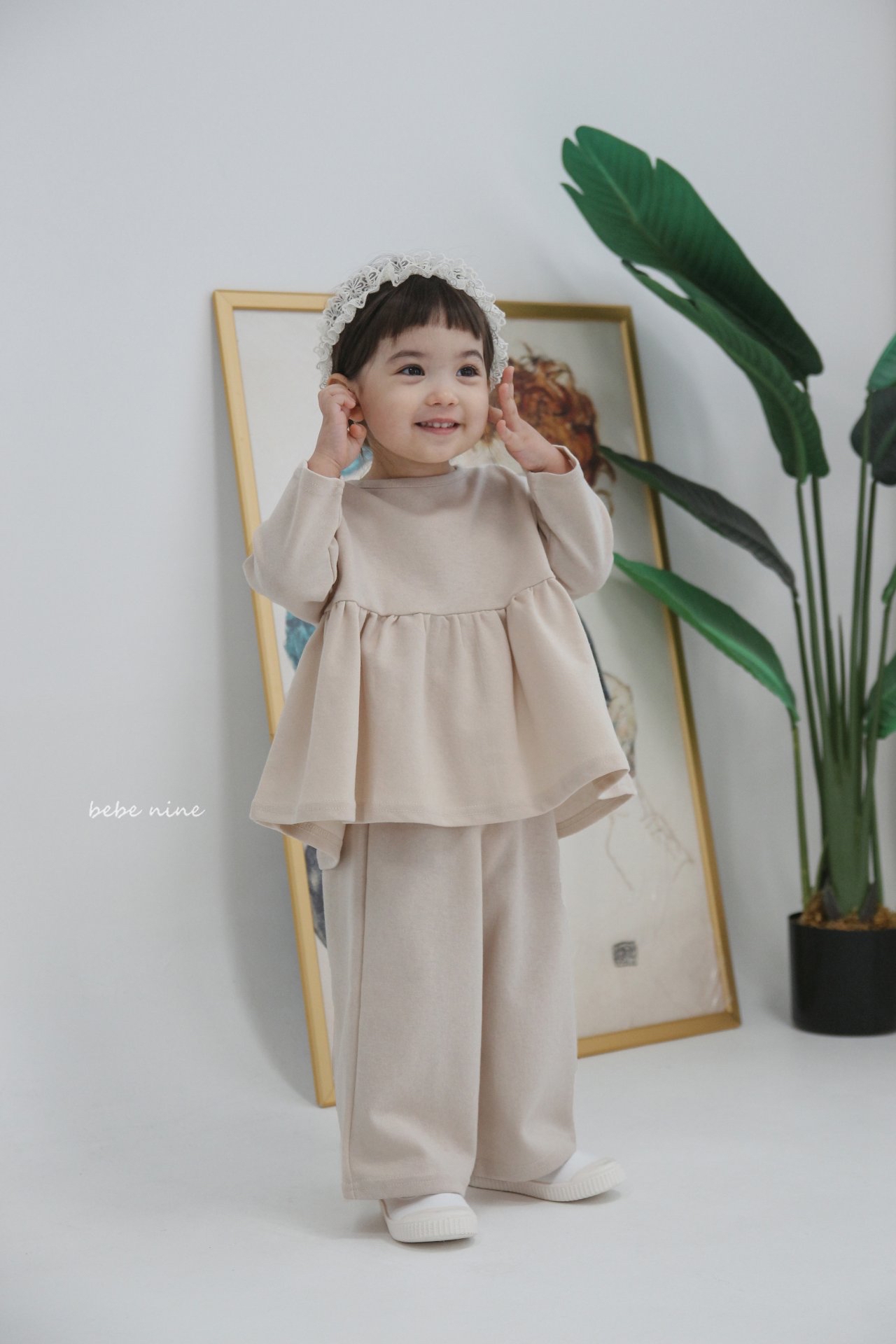 🌸預訂 韓國直送🌸🇰🇷Bebenine兩色後背絲帶寬鬆長袖上下套裝