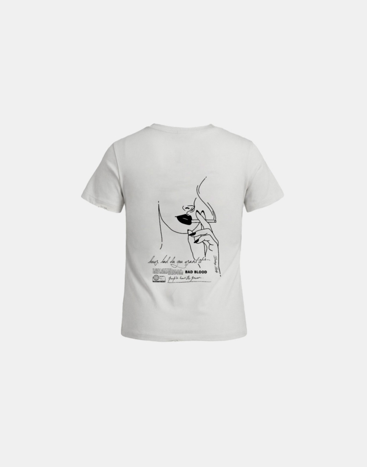 BADBLOOD[w-tee26-140] Lonely Girl Short Sleeve T-Shirt - White