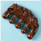 k13809 按摩梳 檀木莲花五齿按摩梳 neforme