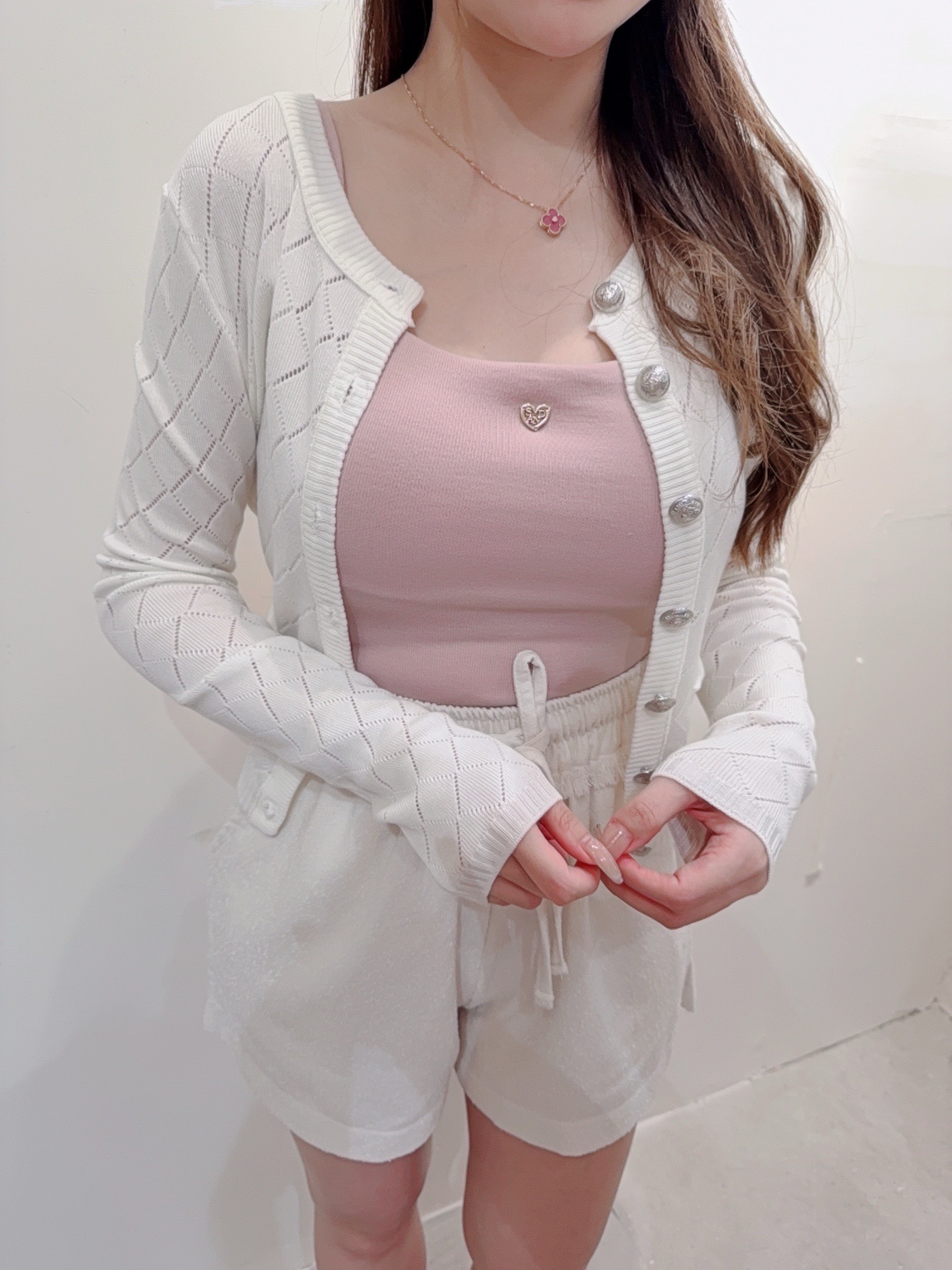✨小香風菱格紋Cardigan