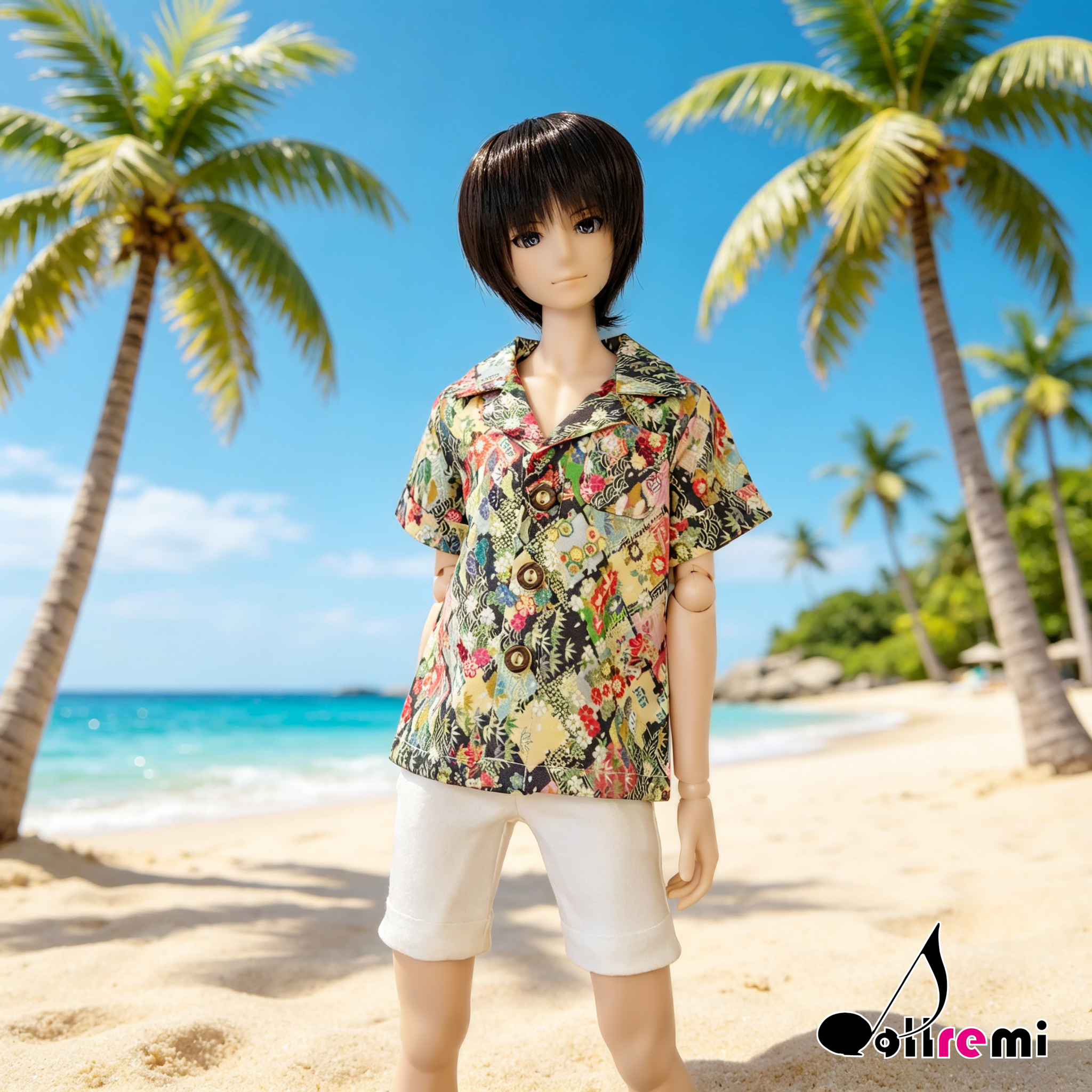 【dollremi】(DD0532A) 男裝花紋短袖襯衫 Men's Floral Short Sleeve Shirt