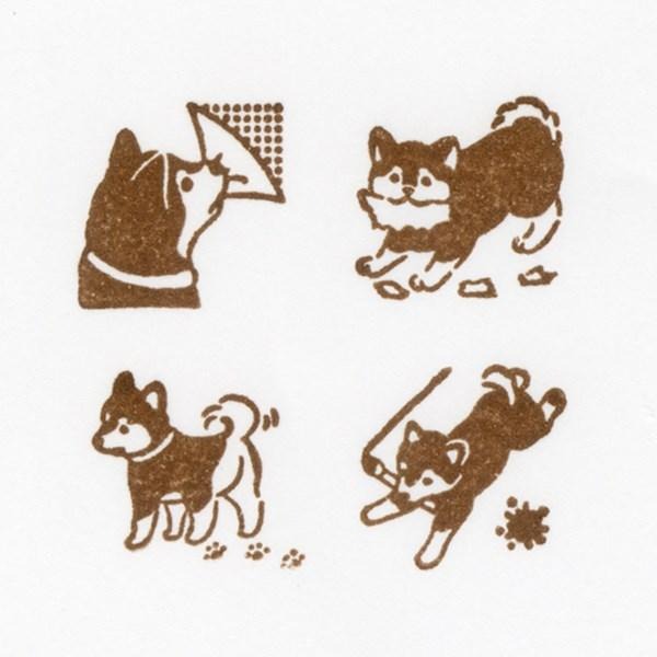 現貨｜柴犬 日本NB 邊緣木質印章 四個套裝  (2047706)