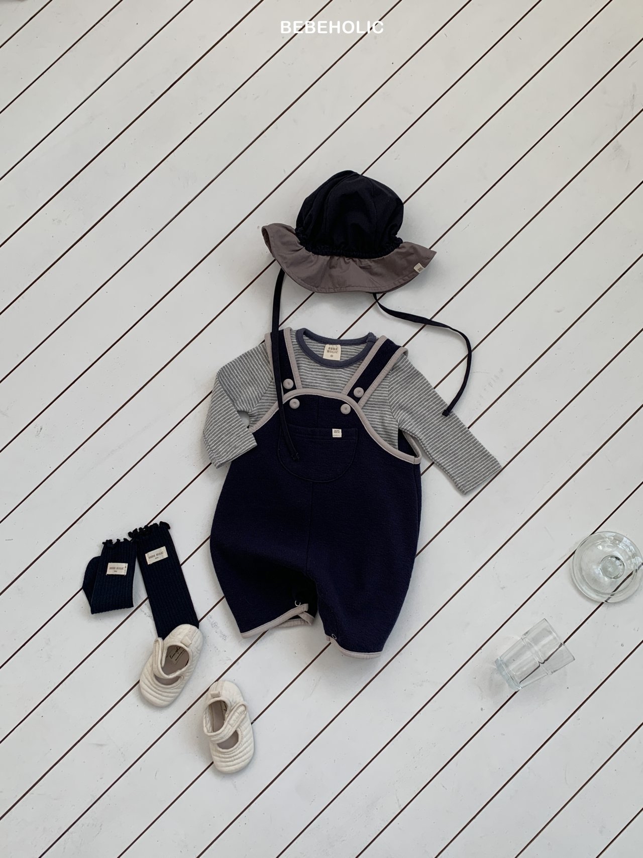 🌸預訂 韓國直送🌸🇰🇷BEBEHOLIC三色撞色吊帶工人褲