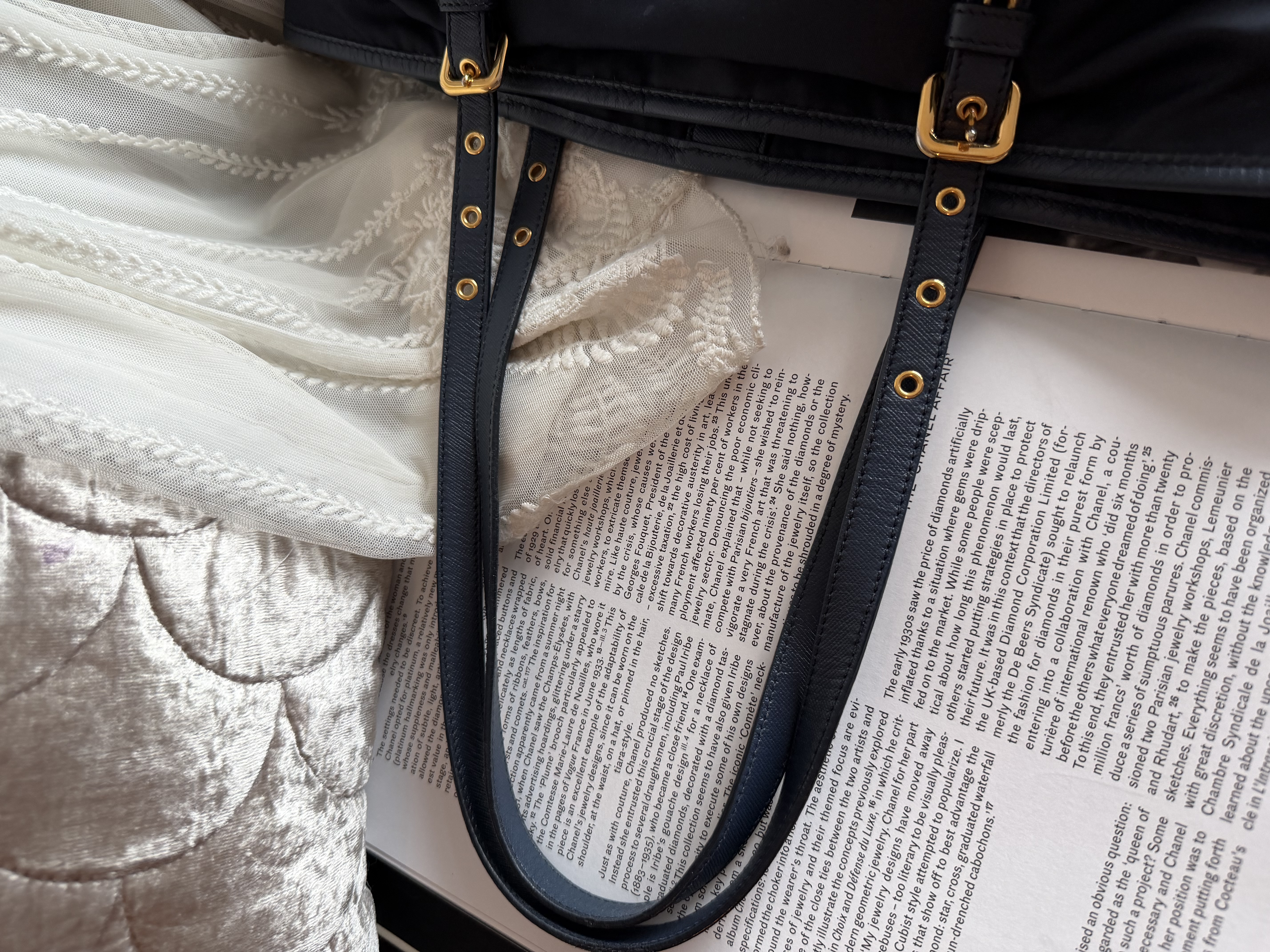 prada re nylon deep navy blue neverfull shoulder bag 