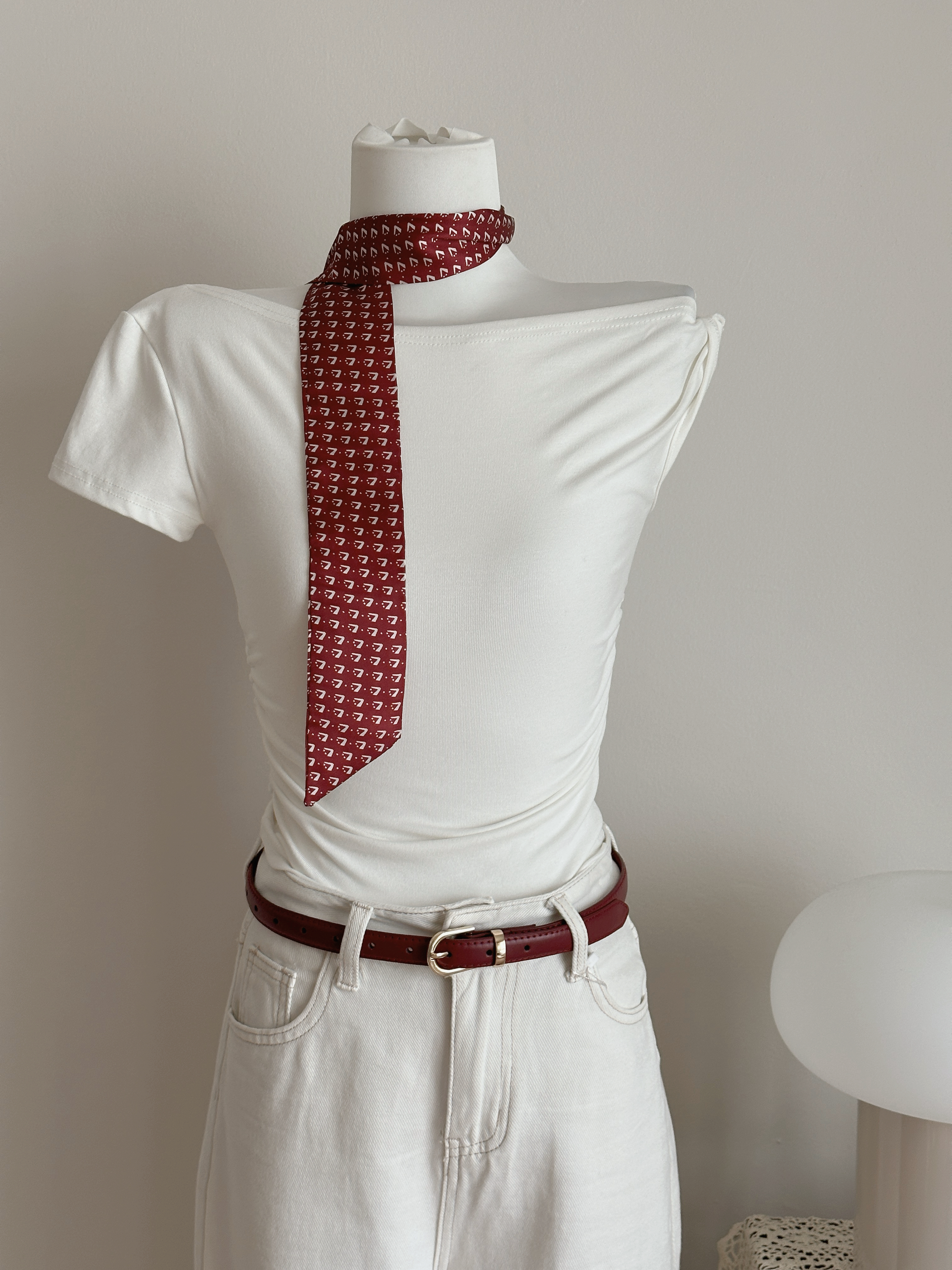 Vintage Red Silk Scarf