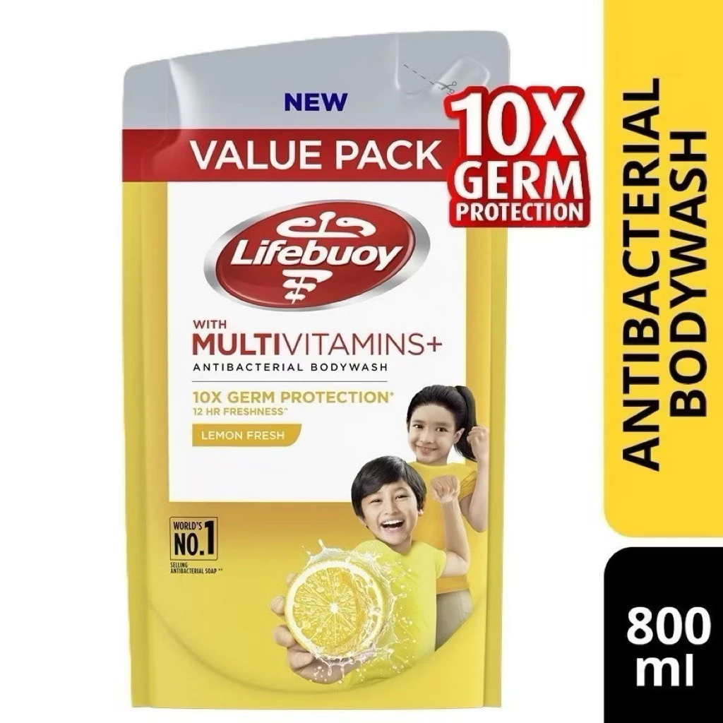 (VALUE PACK) Lifebuoy Body wash Anti Bacteria / Refill Pack - 450ml / 800 ml - LEMON FRESH