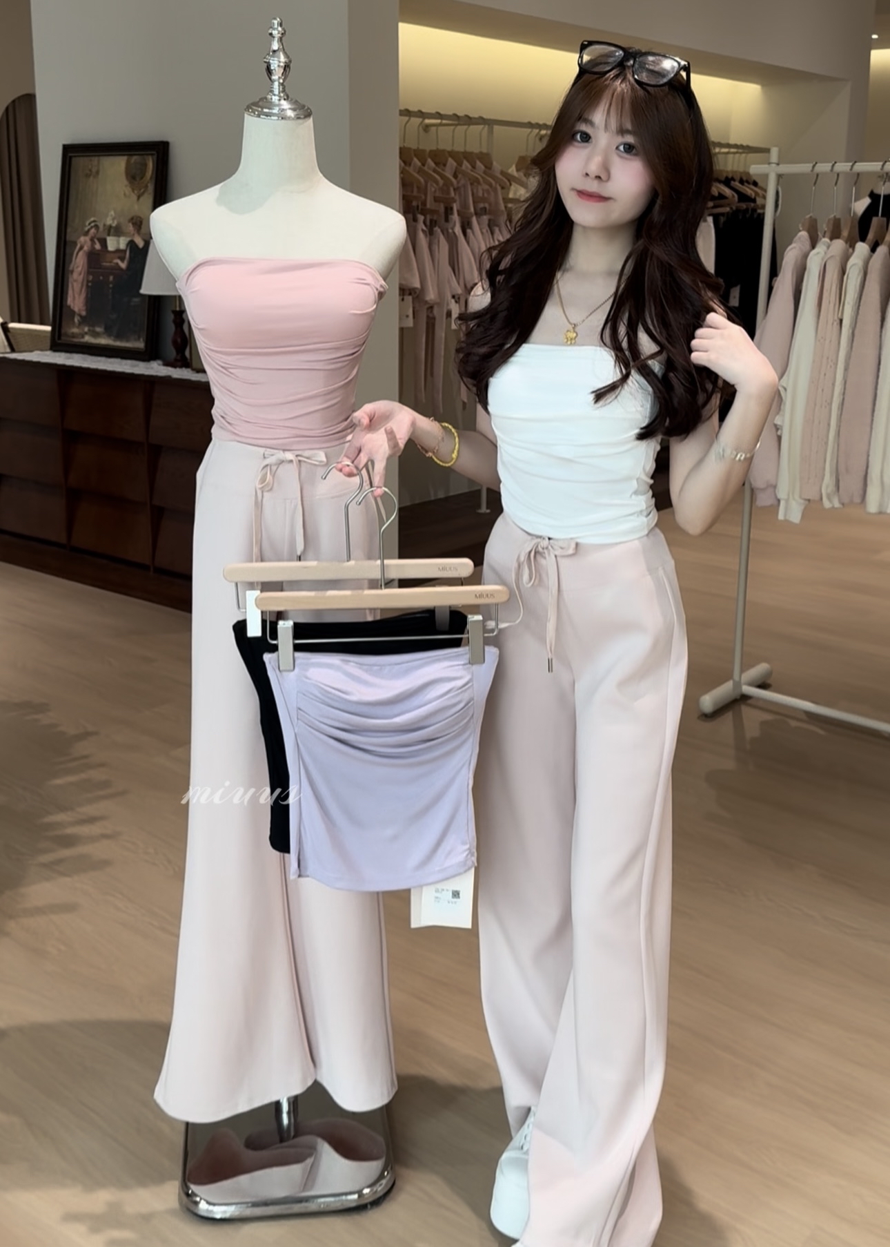 1722 RUCHED TUBE TOP 褶皱抹胸上衣