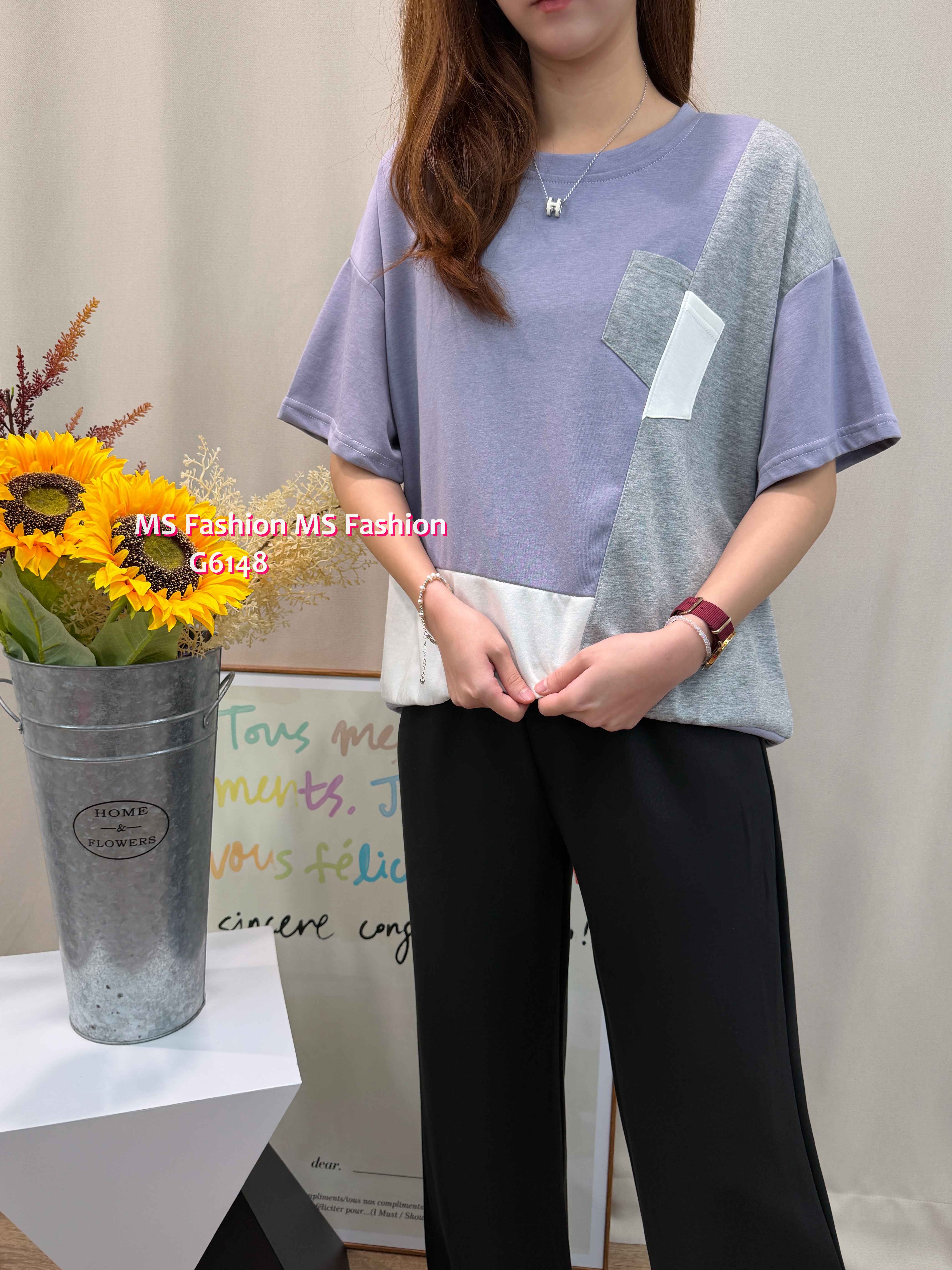 G6148 韓國🇰🇷靚色拼布top