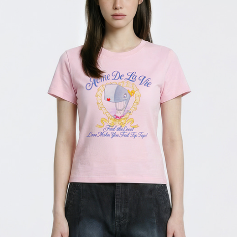 [ADLV x SpongeBob] WOMAN HEART PEARL SHORT SLEEVE T-SHIRT (2種)