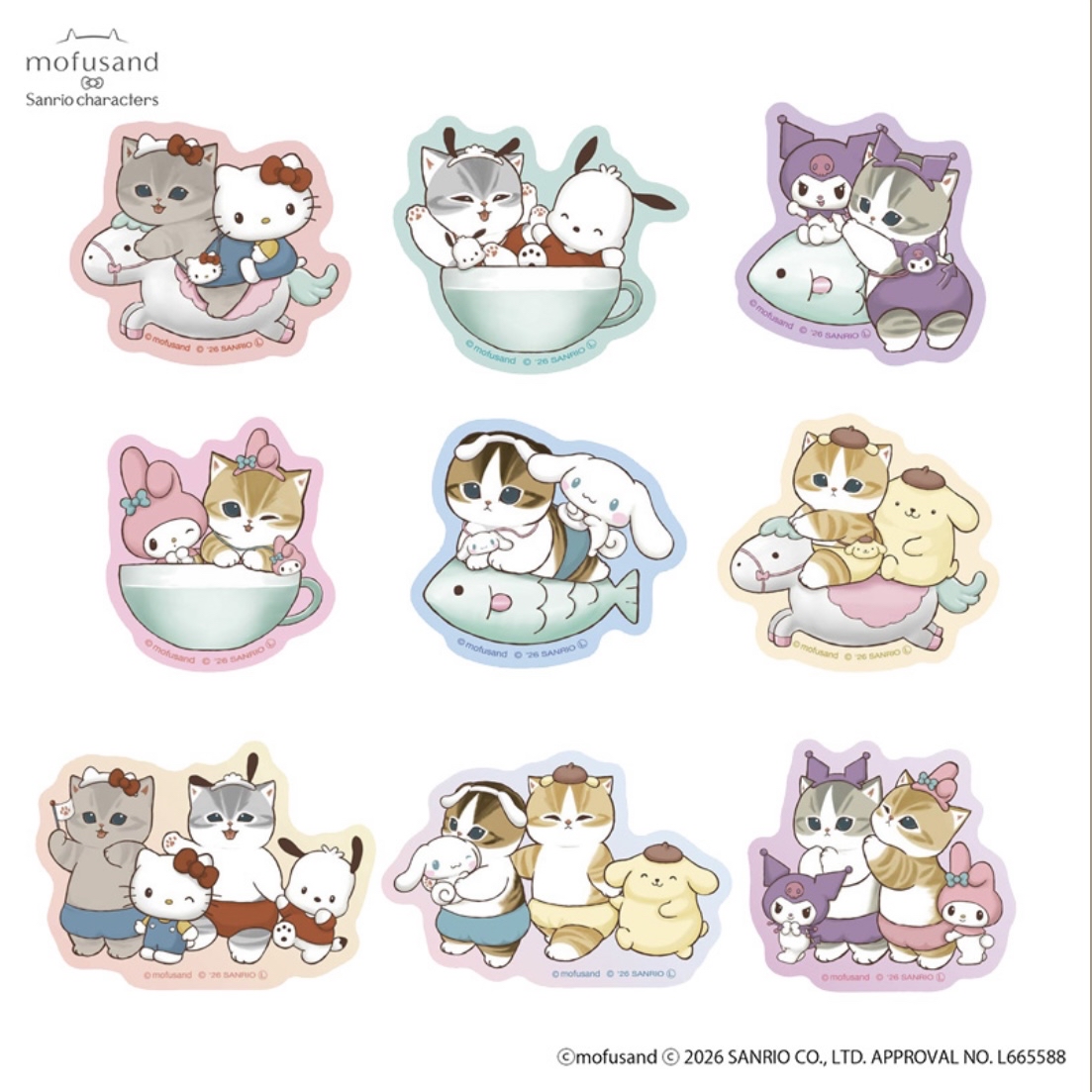 Mofusand 鯊魚貓 貼紙｜預訂