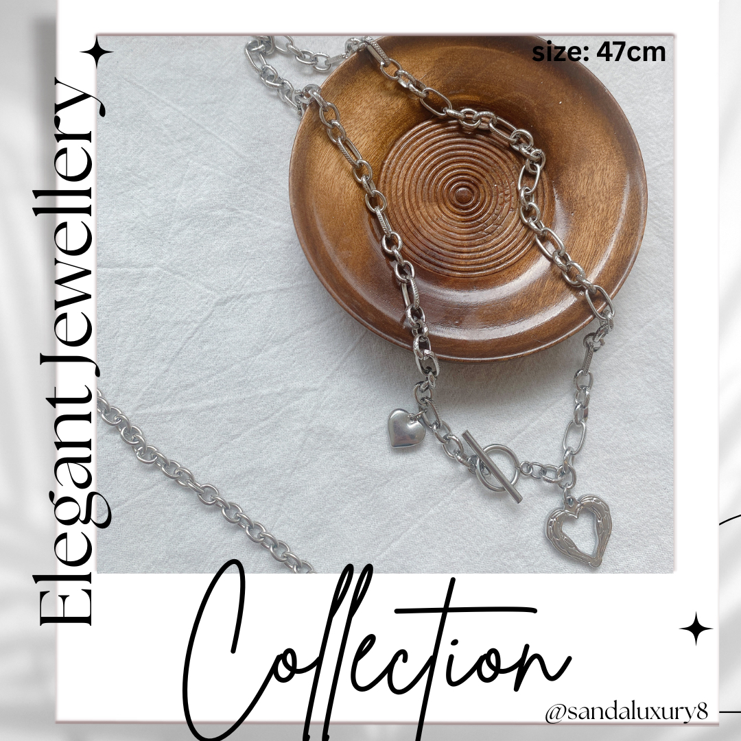 Elegant Jewellery Collection -  Titanium Steel Heart Pendant Chain Necklace