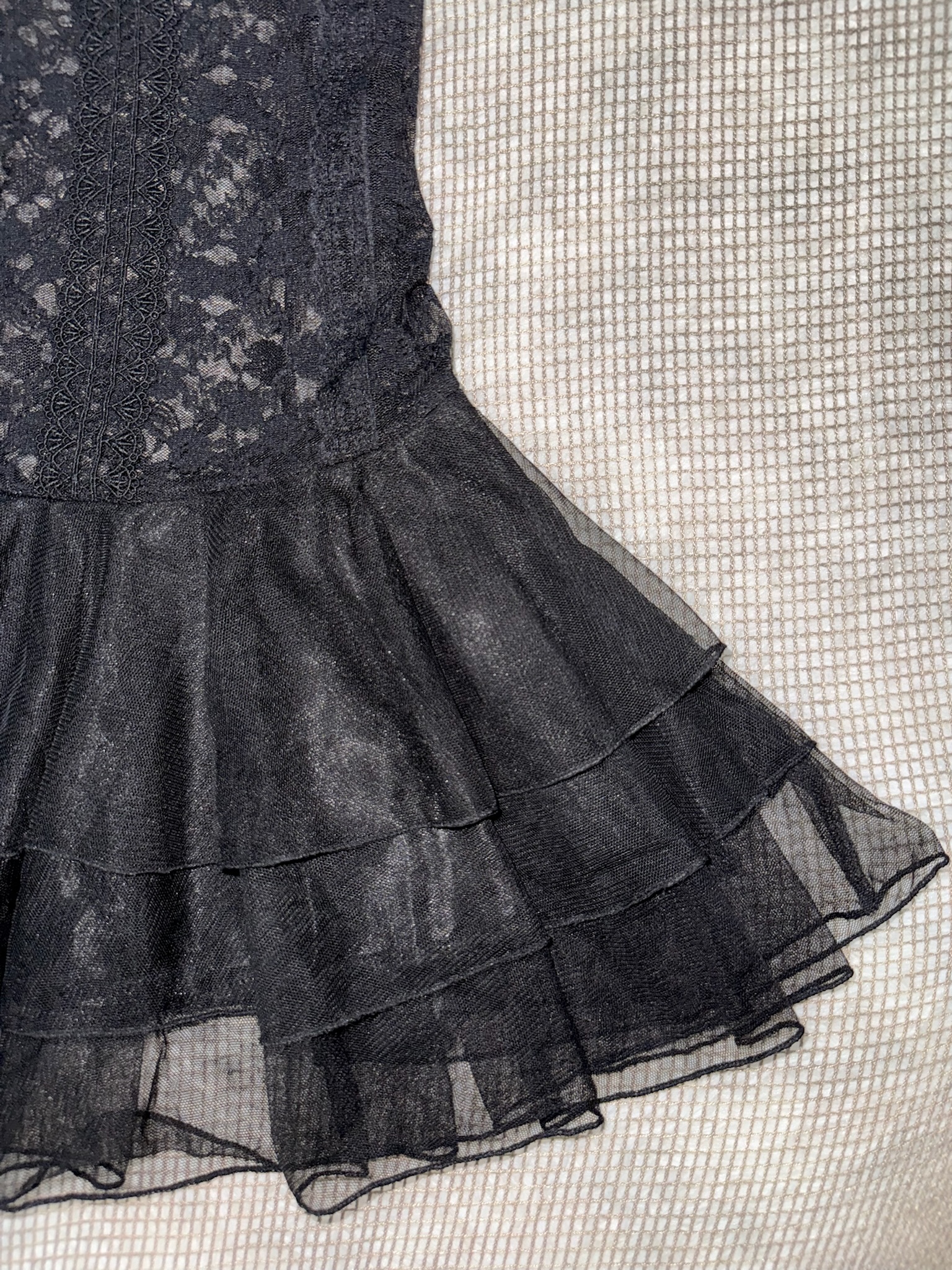 Gothic Balletcore Sheer Lace Babydoll Dress