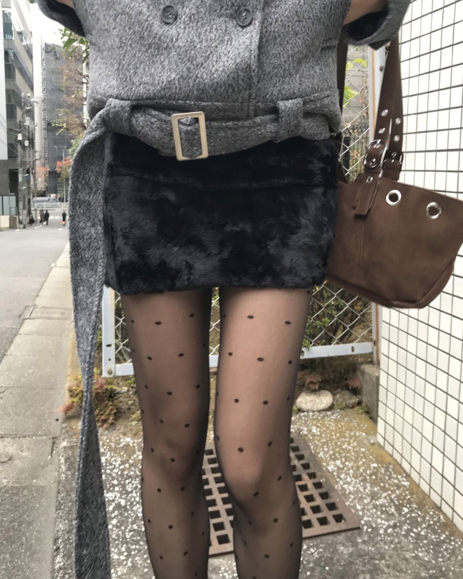 Shiny Fur Skirt (In pants)