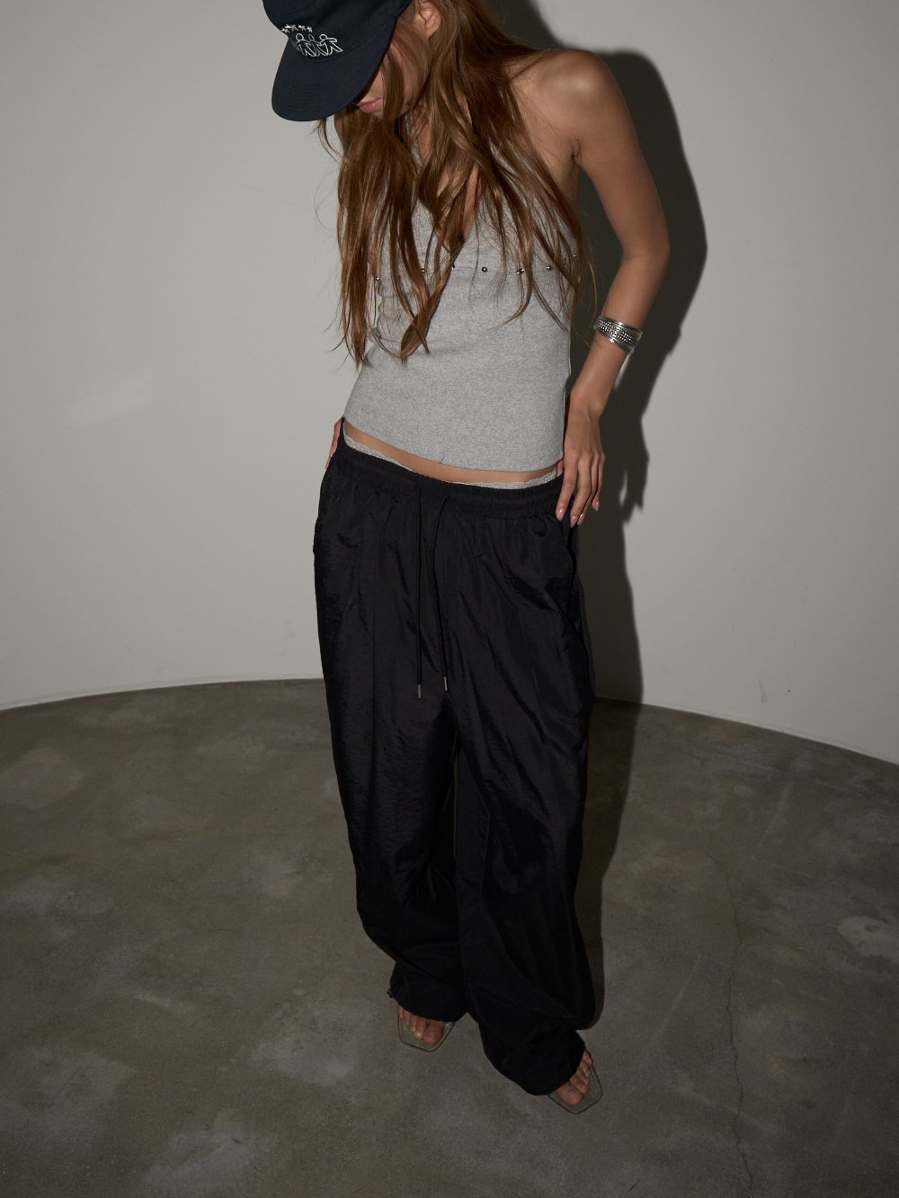 Star Embellished Nylon Pants