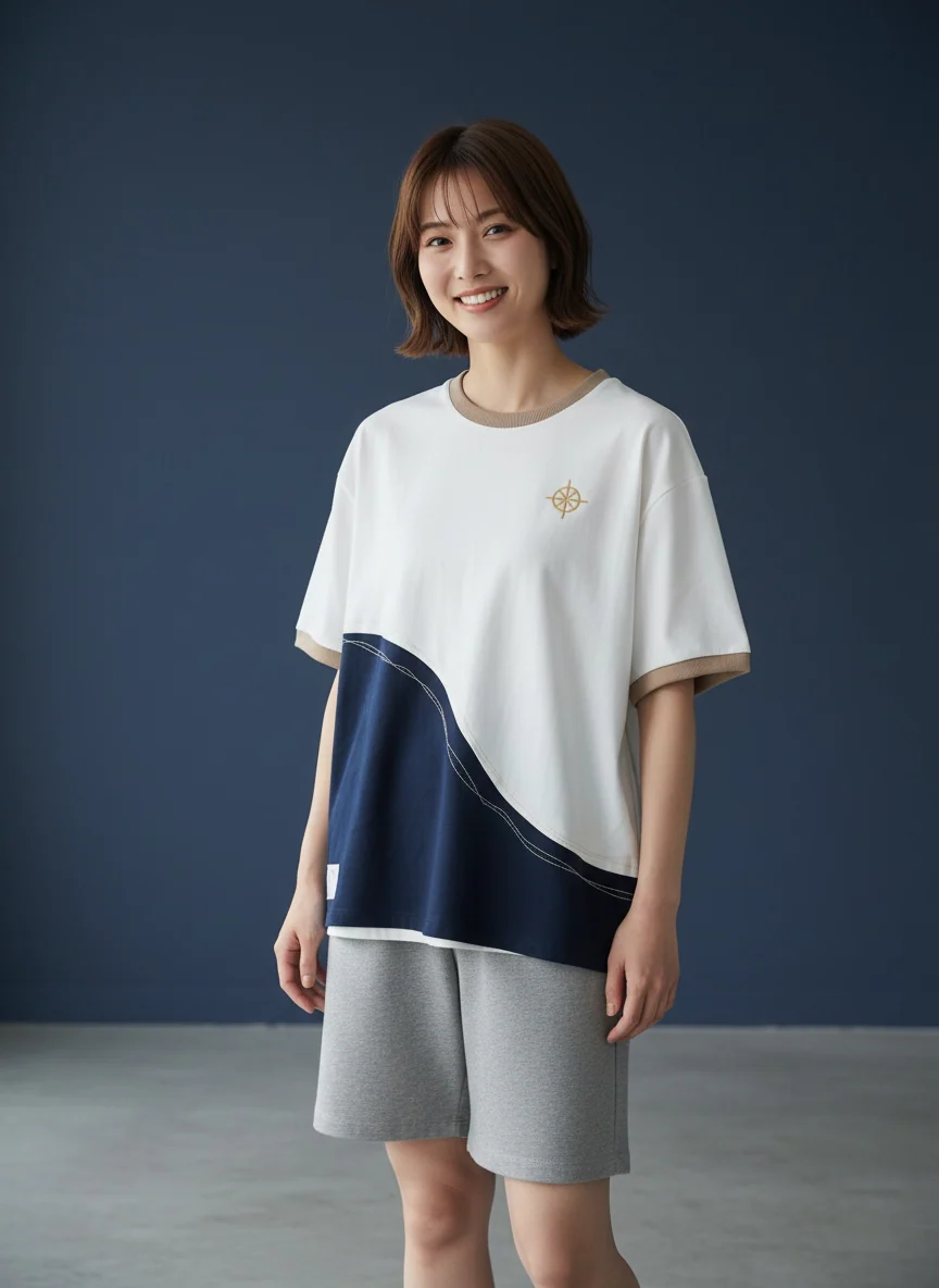 MOMOJI Antibes Tee (2-French Riveria Blue) | Hooman (Adult/Kids)