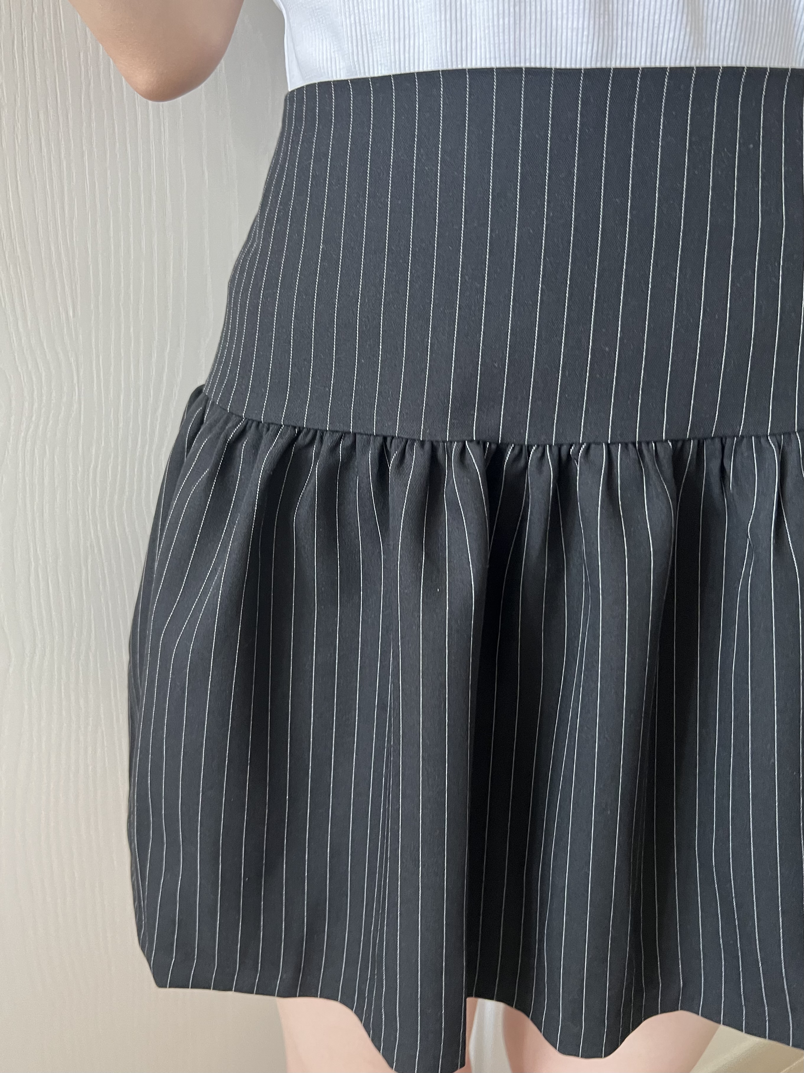 顯瘦條紋短裙 現貨